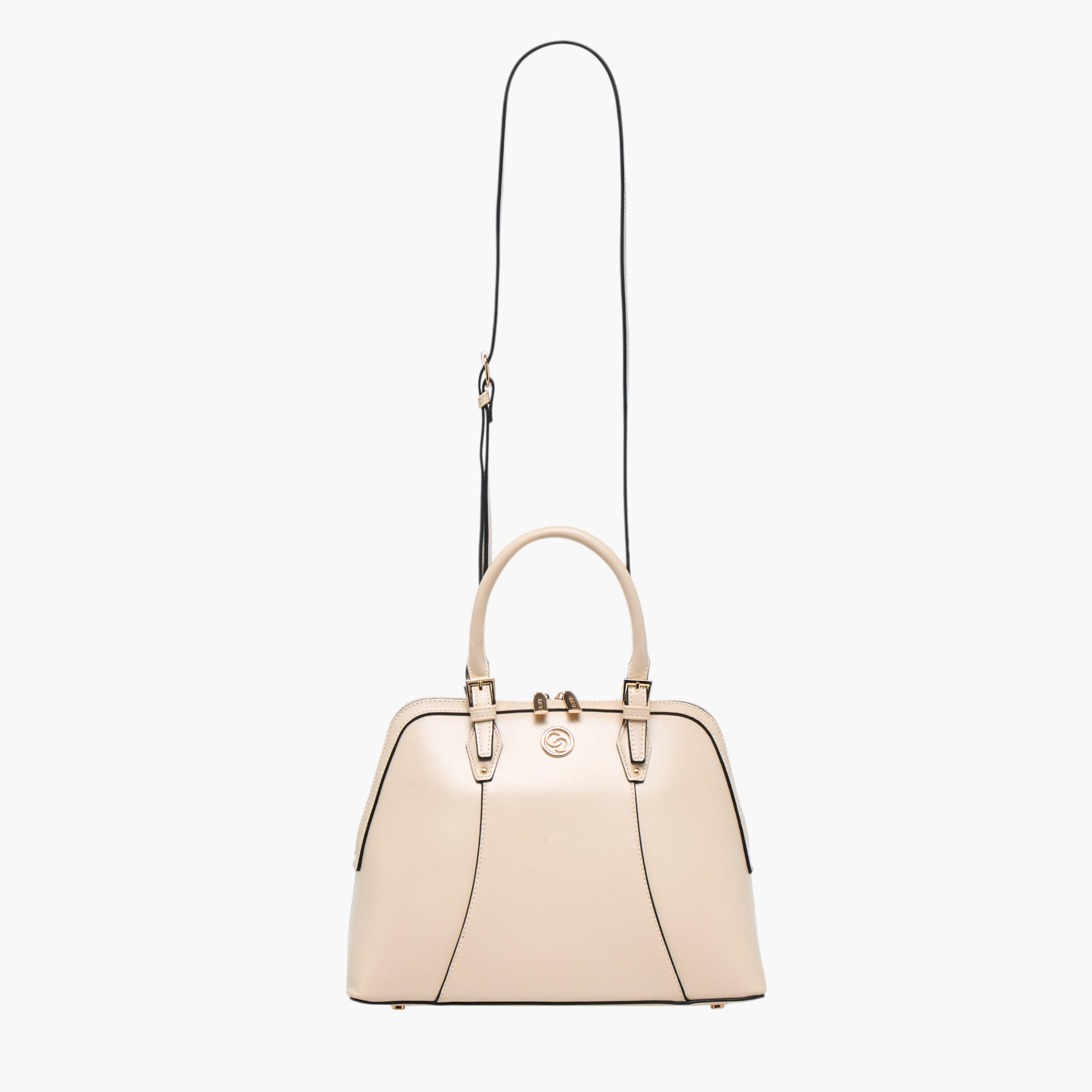 Celeste Solid Tote Bag with Detachable Strap and Zip Closure-women-bagsandwallets-handbags-image-4