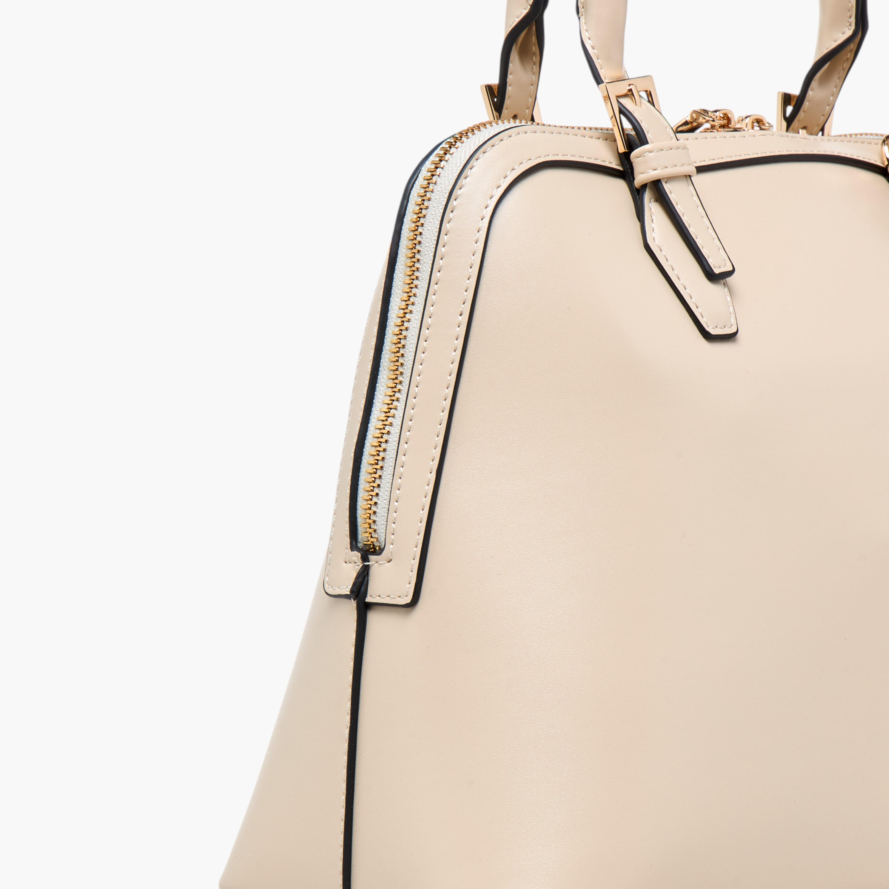 Celeste Solid Tote Bag with Detachable Strap and Zip Closure-women-bagsandwallets-handbags-image-7
