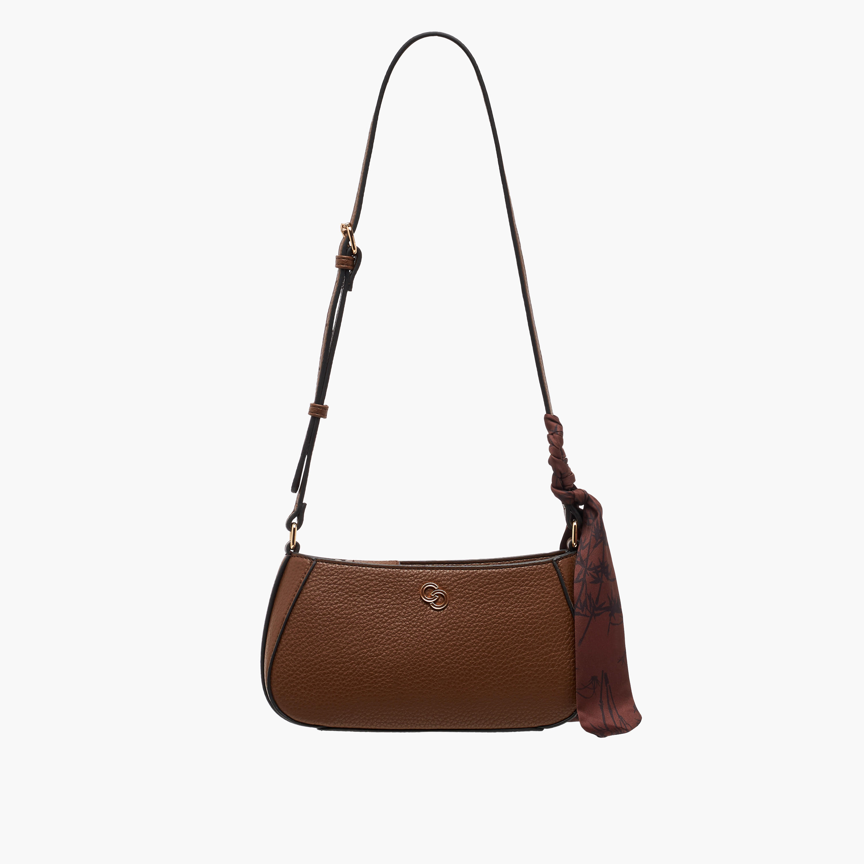Celeste Solid Crossbody Bag with Zip Closure and Scarf Accent-women-bagsandwallets-handbags-image-1