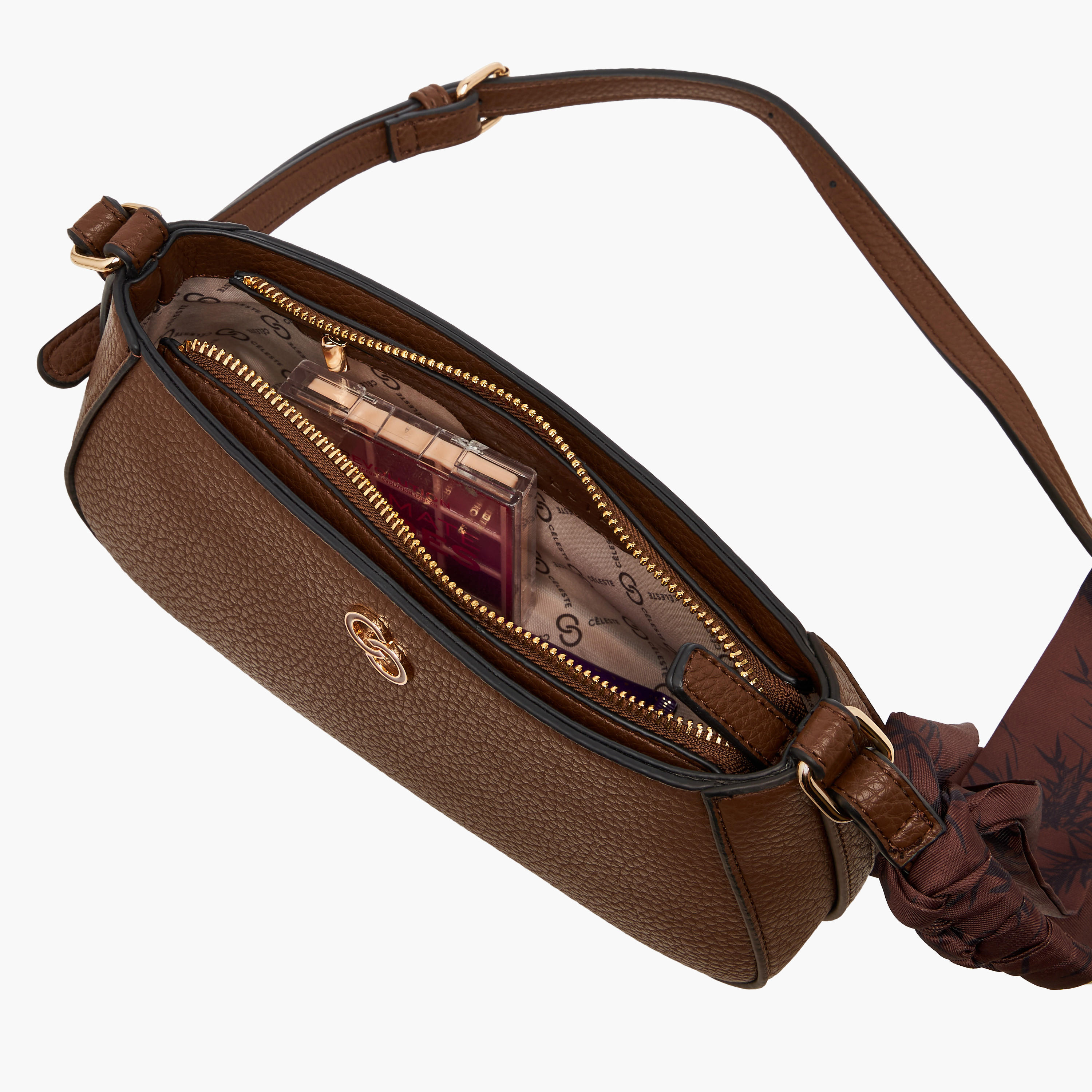 Celeste Solid Crossbody Bag with Zip Closure and Scarf Accent-women-bagsandwallets-handbags-image-8