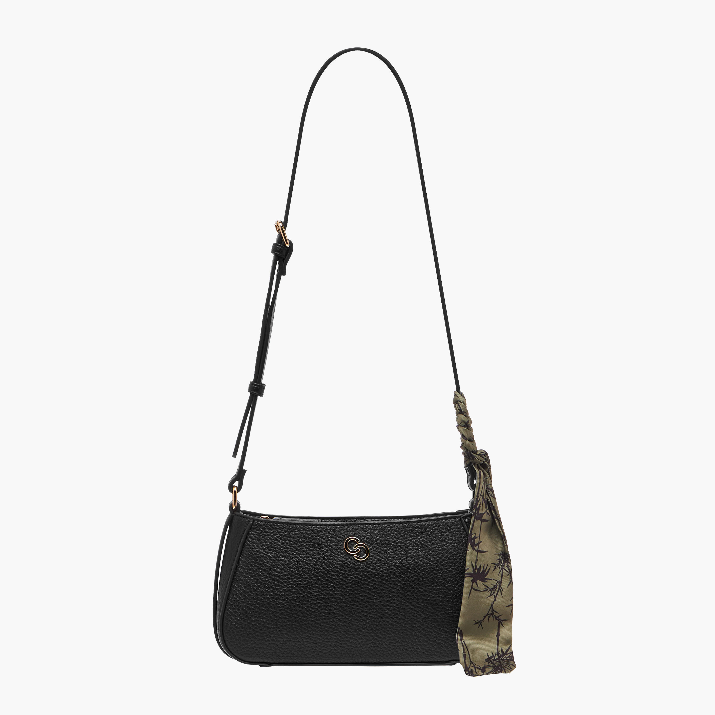 Celeste Solid Crossbody Bag with Zip Closure and Scarf Accent-women-bagsandwallets-handbags-image-1