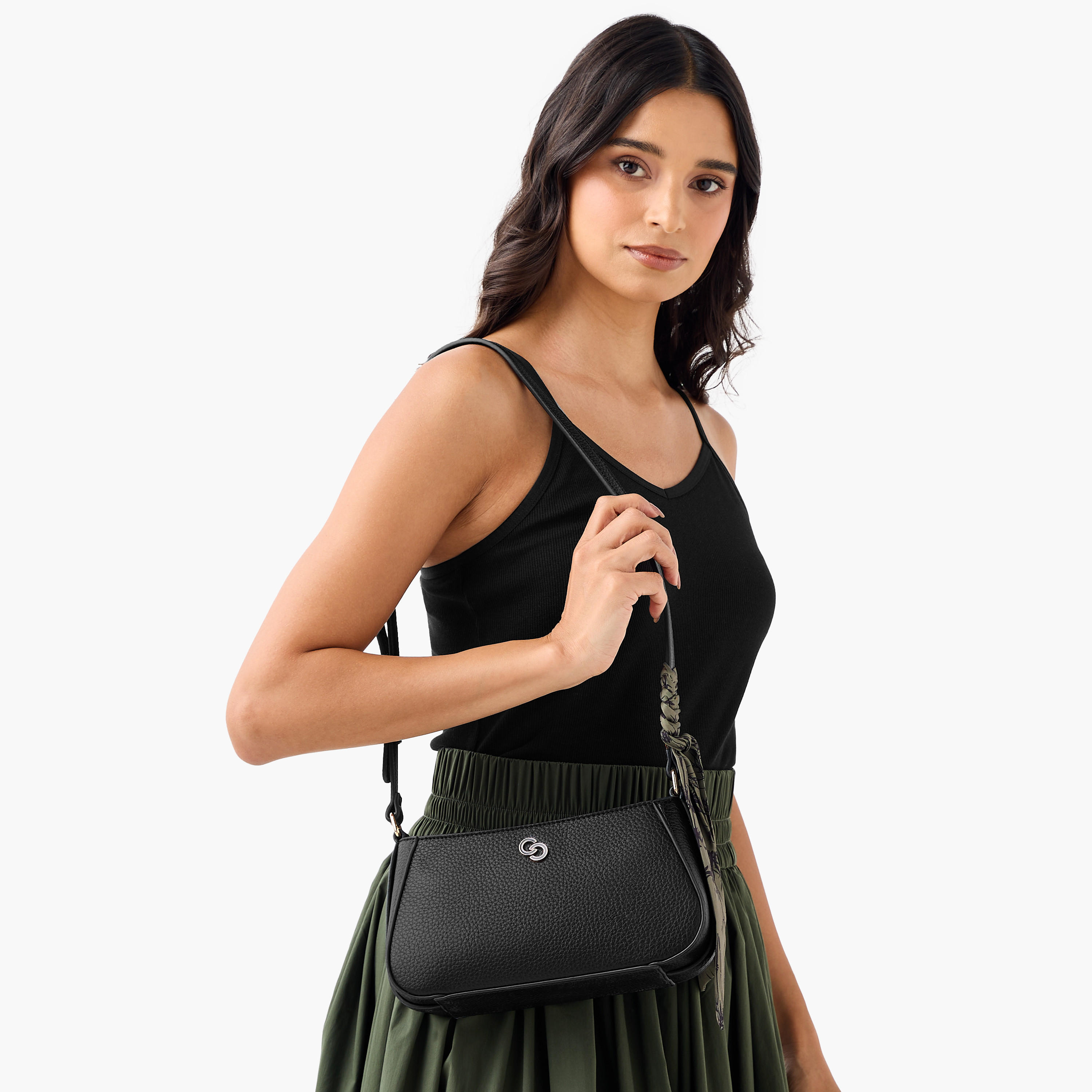Celeste Solid Crossbody Bag with Zip Closure and Scarf Accent-women-bagsandwallets-handbags-image-2