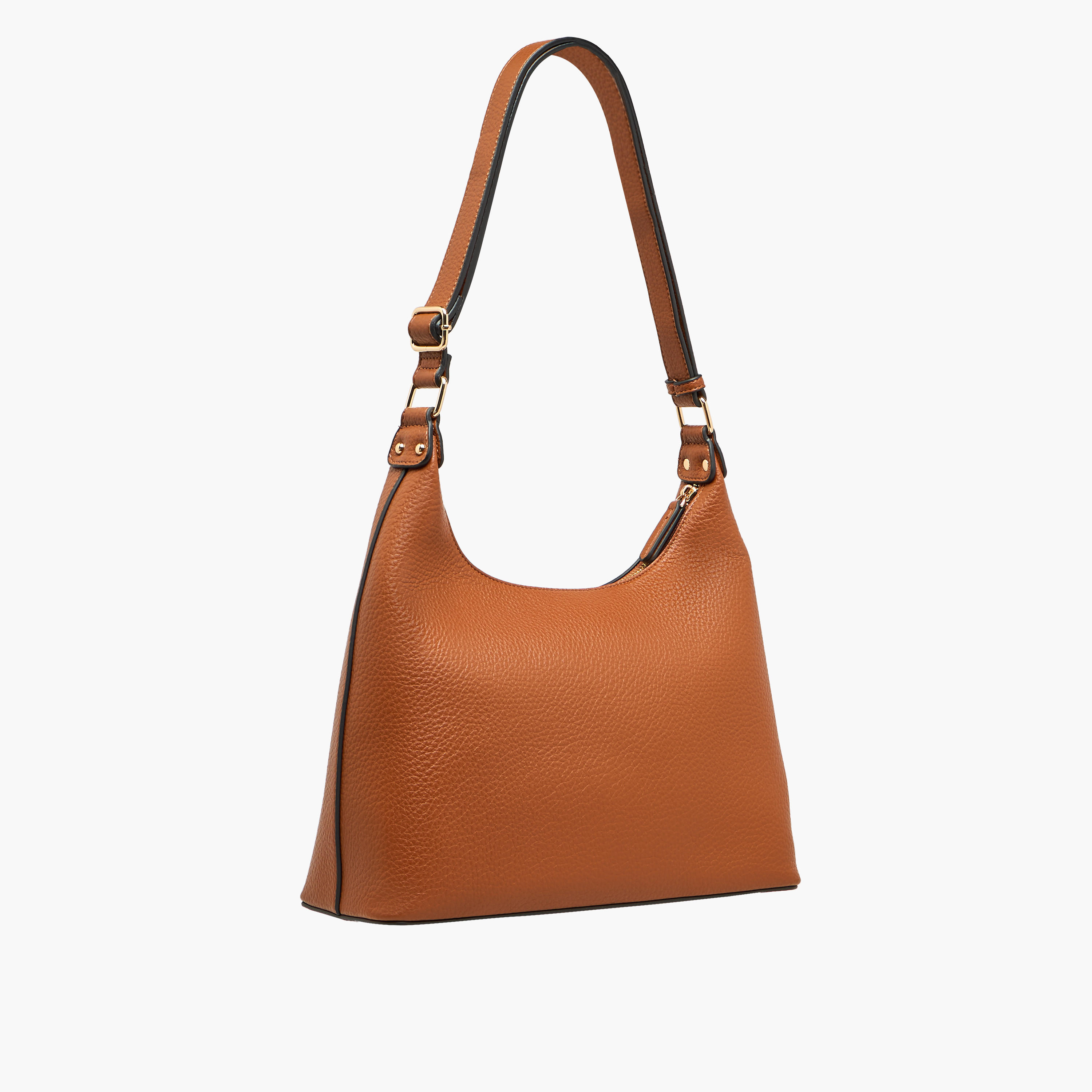 شنطة كتف سادة بسحاب إغلاق وحزام قابل للتعديل من سيليست-women-bagsandwallets-handbags-image-6