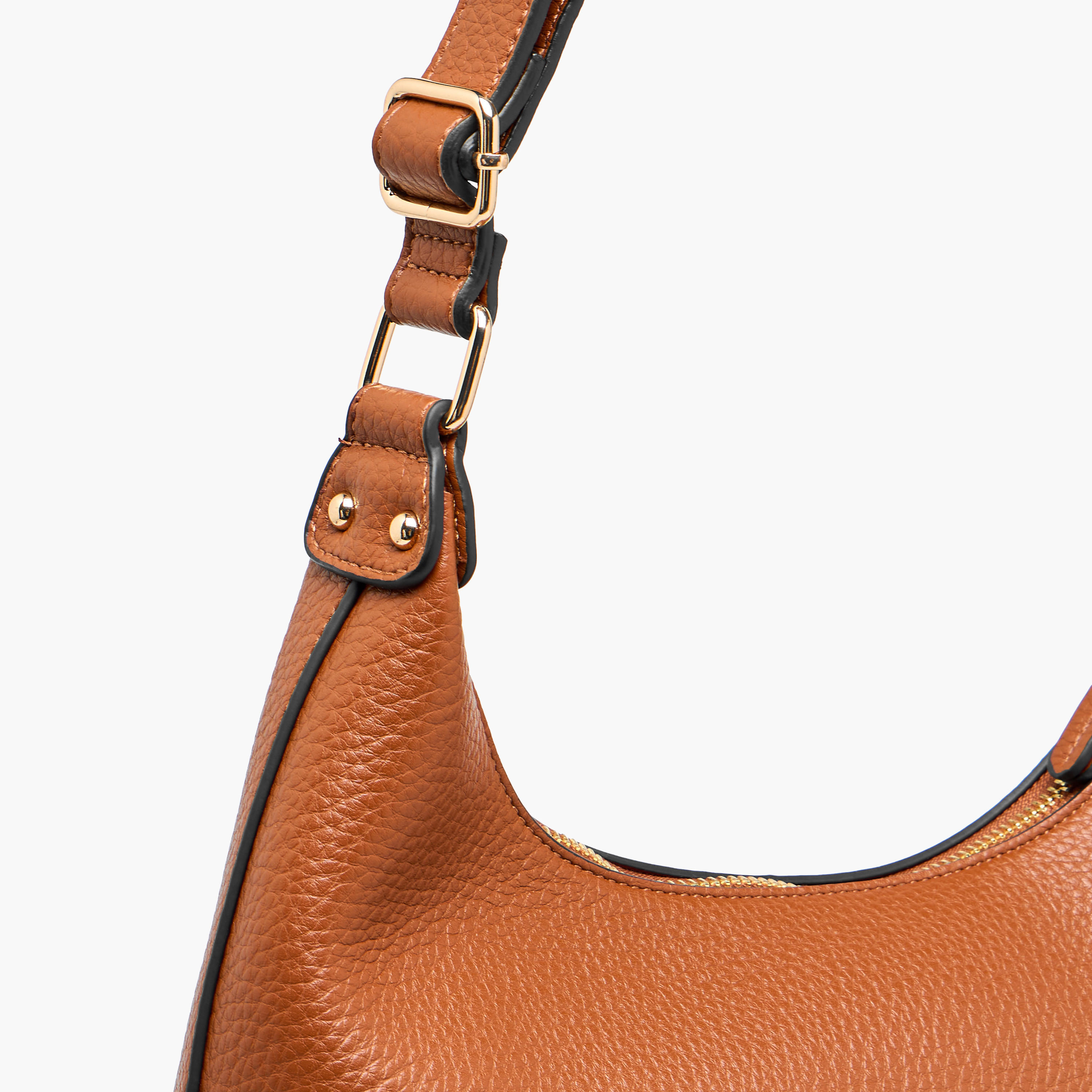شنطة كتف سادة بسحاب إغلاق وحزام قابل للتعديل من سيليست-women-bagsandwallets-handbags-image-8