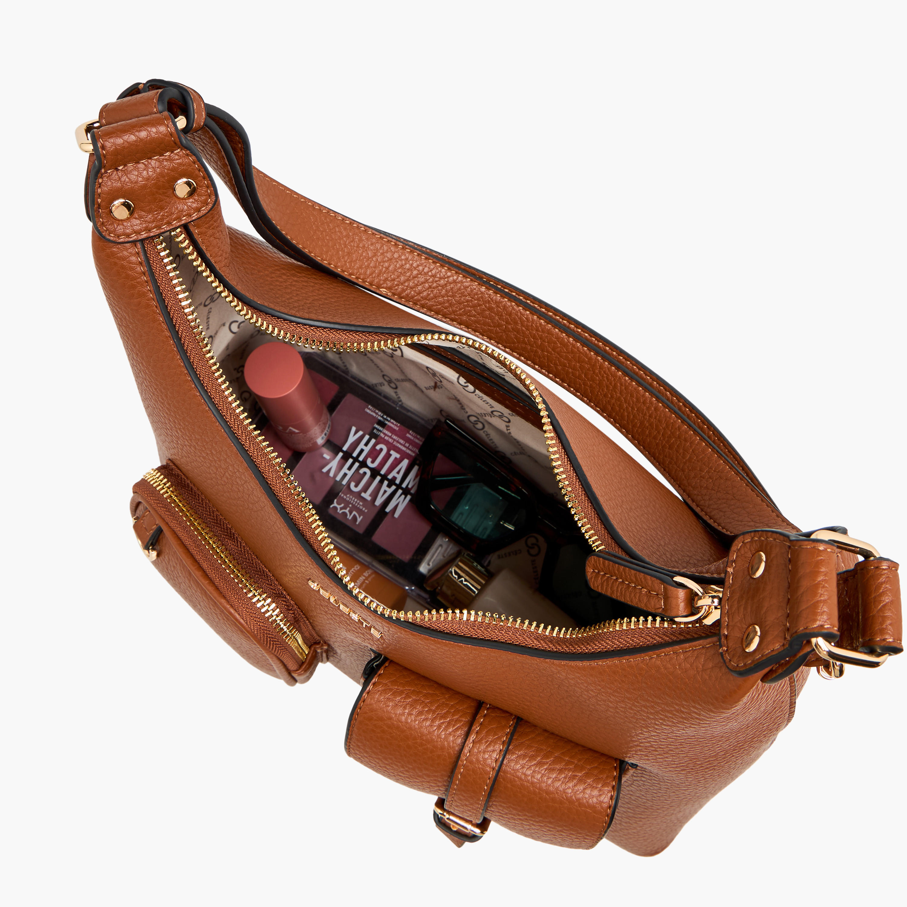 شنطة كتف سادة بسحاب إغلاق وحزام قابل للتعديل من سيليست-women-bagsandwallets-handbags-image-10