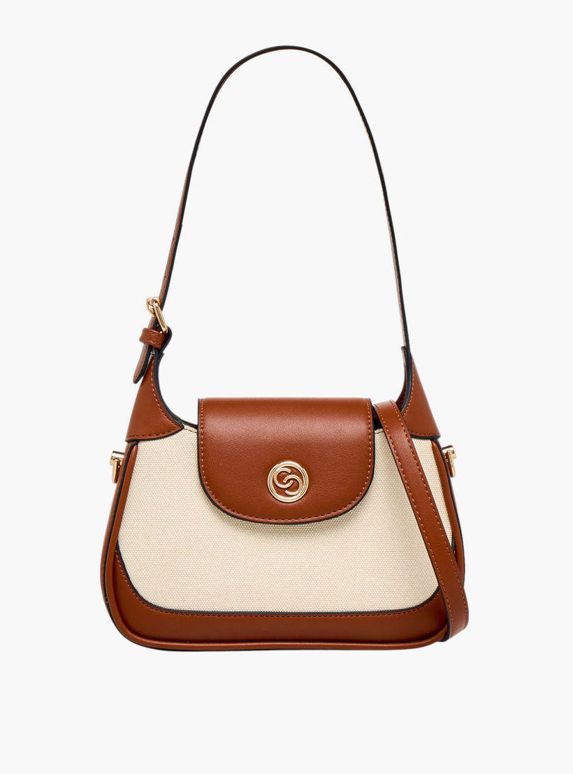 شنطة كتف بتصميم قوالب ملونة مع حزام قابل للفصل من سيليست-women-bagsandwallets-handbags-image-1