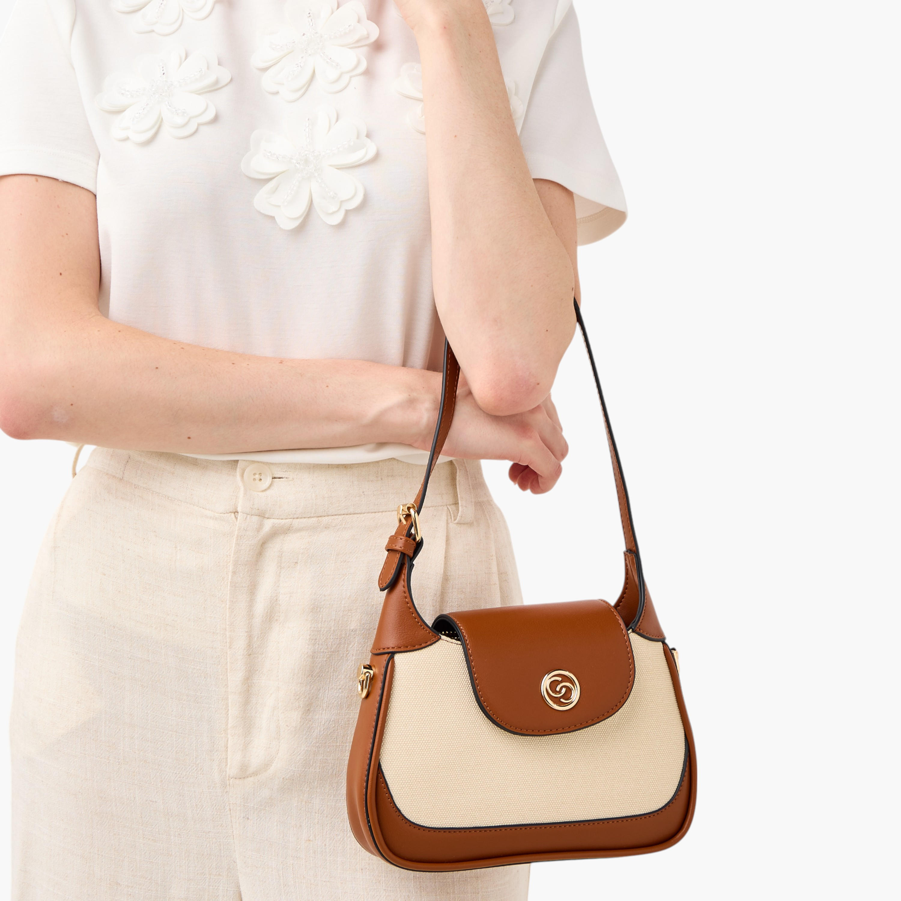 شنطة كتف بتصميم قوالب ملونة مع حزام قابل للفصل من سيليست-women-bagsandwallets-handbags-image-9