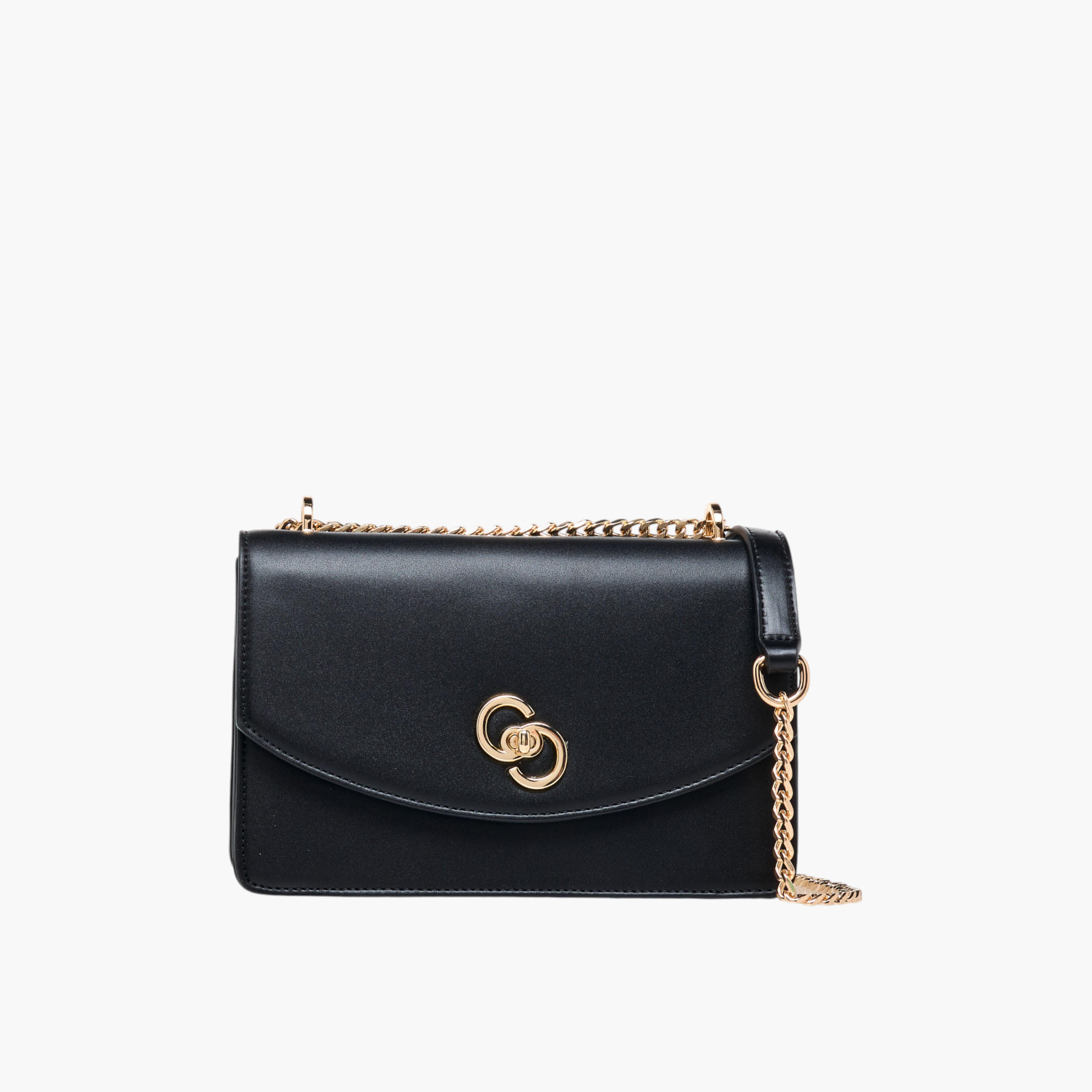 شنطة كروس بودي سادة بحزام سلسلة وقفل إغلاق تويست من سيليست-women-bagsandwallets-handbags-image-1