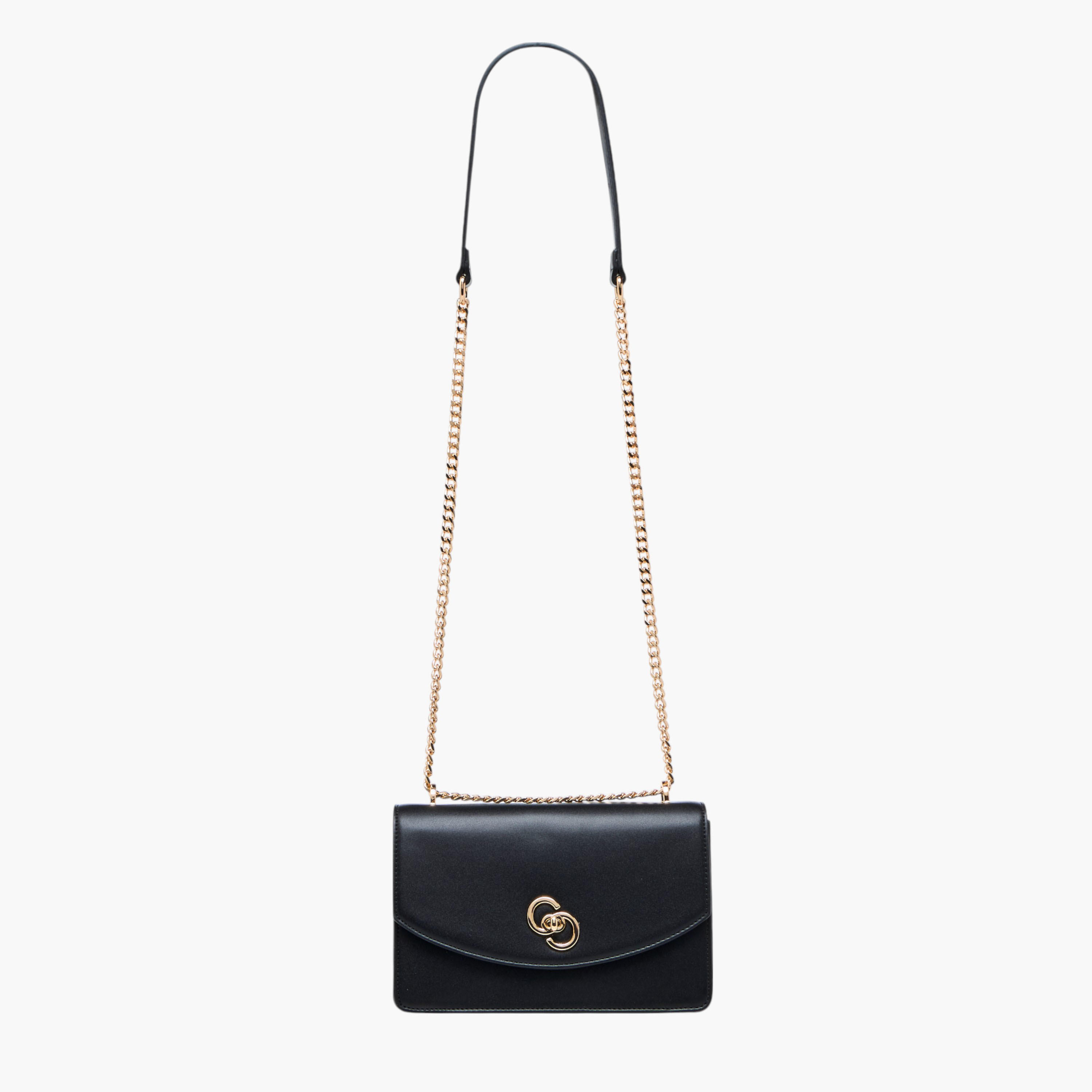 Celeste Solid Crossbody Bag with Chain Strap and Twist Lock Closure-women-bagsandwallets-handbags-image-3