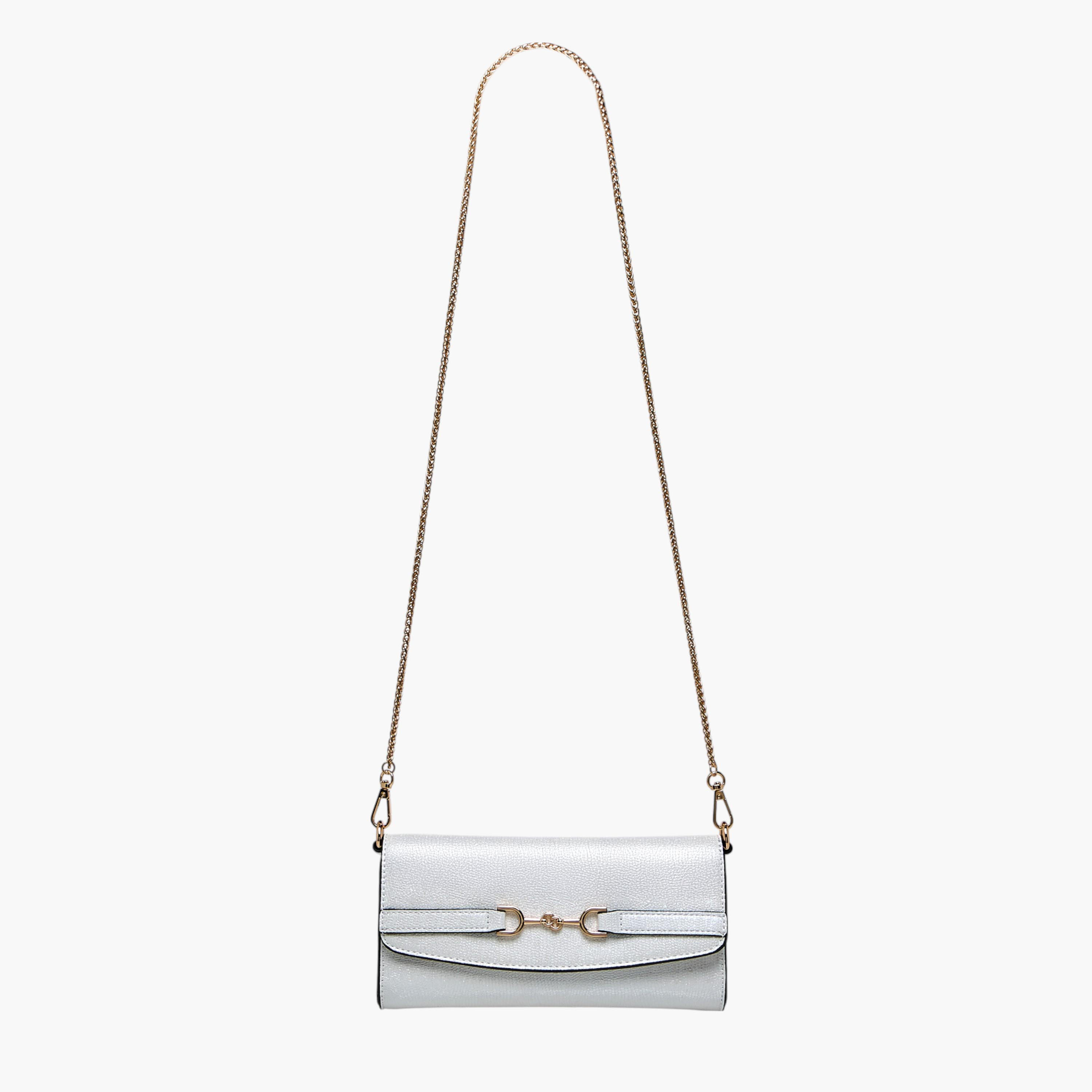 شنطة كروس بودي بملمس ميتاليك بارز مع حزام سلسلة وزر إغلاق من سيليست-women-bagsandwallets-handbags-image-3