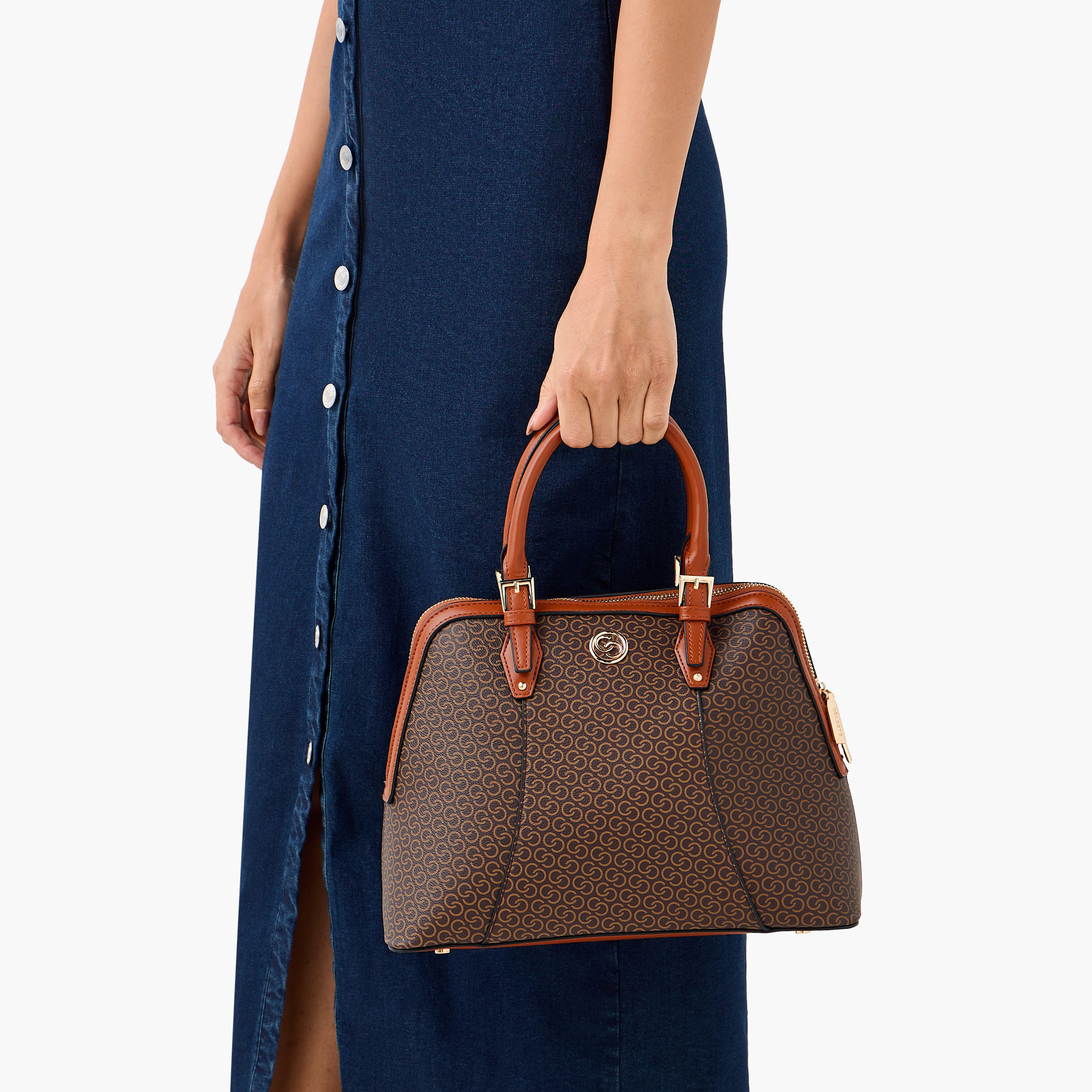 شنطة توتي بحزام قابل للفصل وسحاب إغلاق وطبعات مونوجرام من سيليست-women-bagsandwallets-handbags-image-3