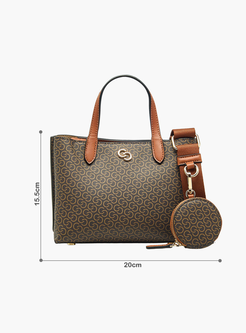 Celeste Monogram Print Tote Bag with Zip Closure and Coin Pouch-women-bagsandwallets-handbags-image-2