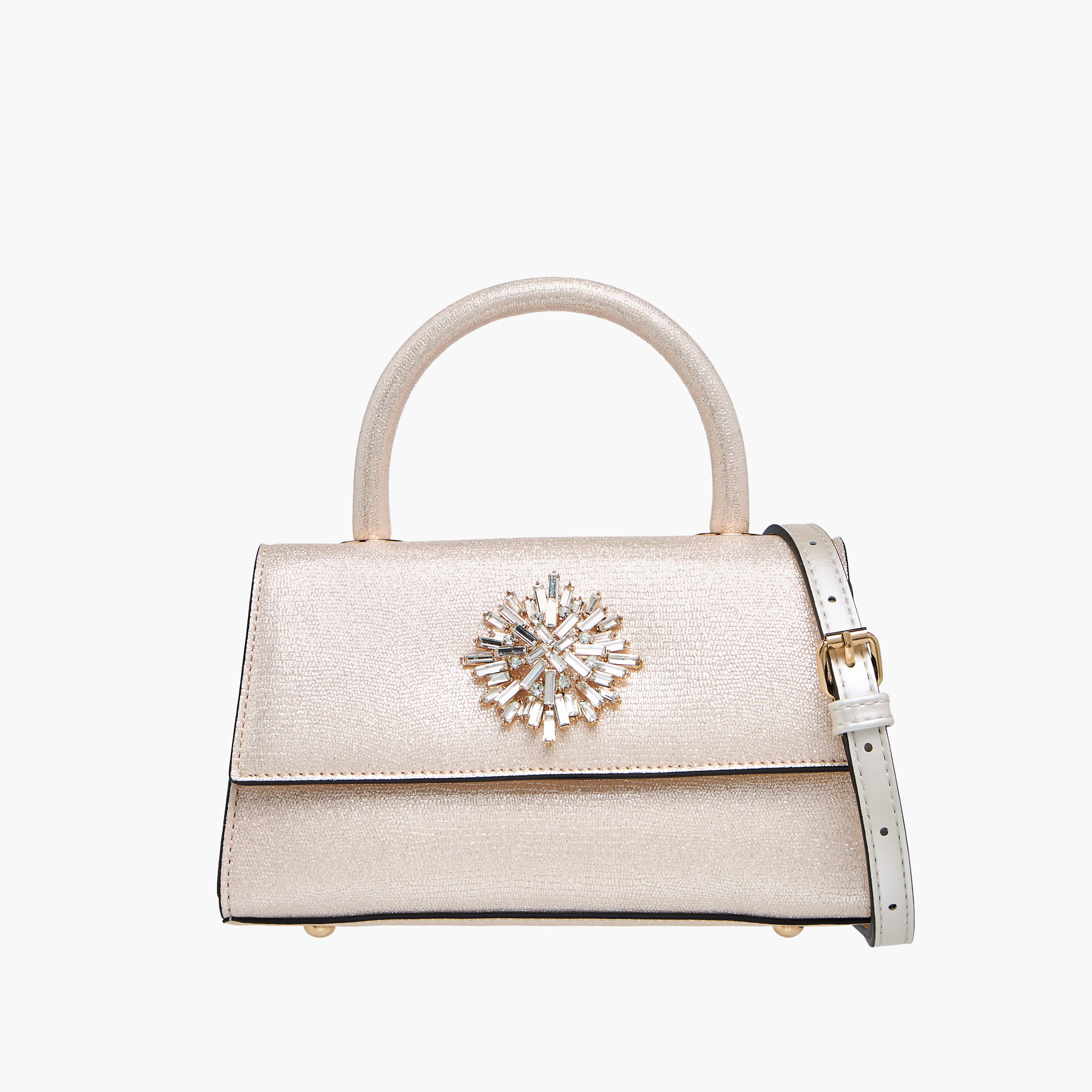 Celeste Embellished Satchel Bag with Magnetic Button Closure-women-bagsandwallets-handbags-image-1