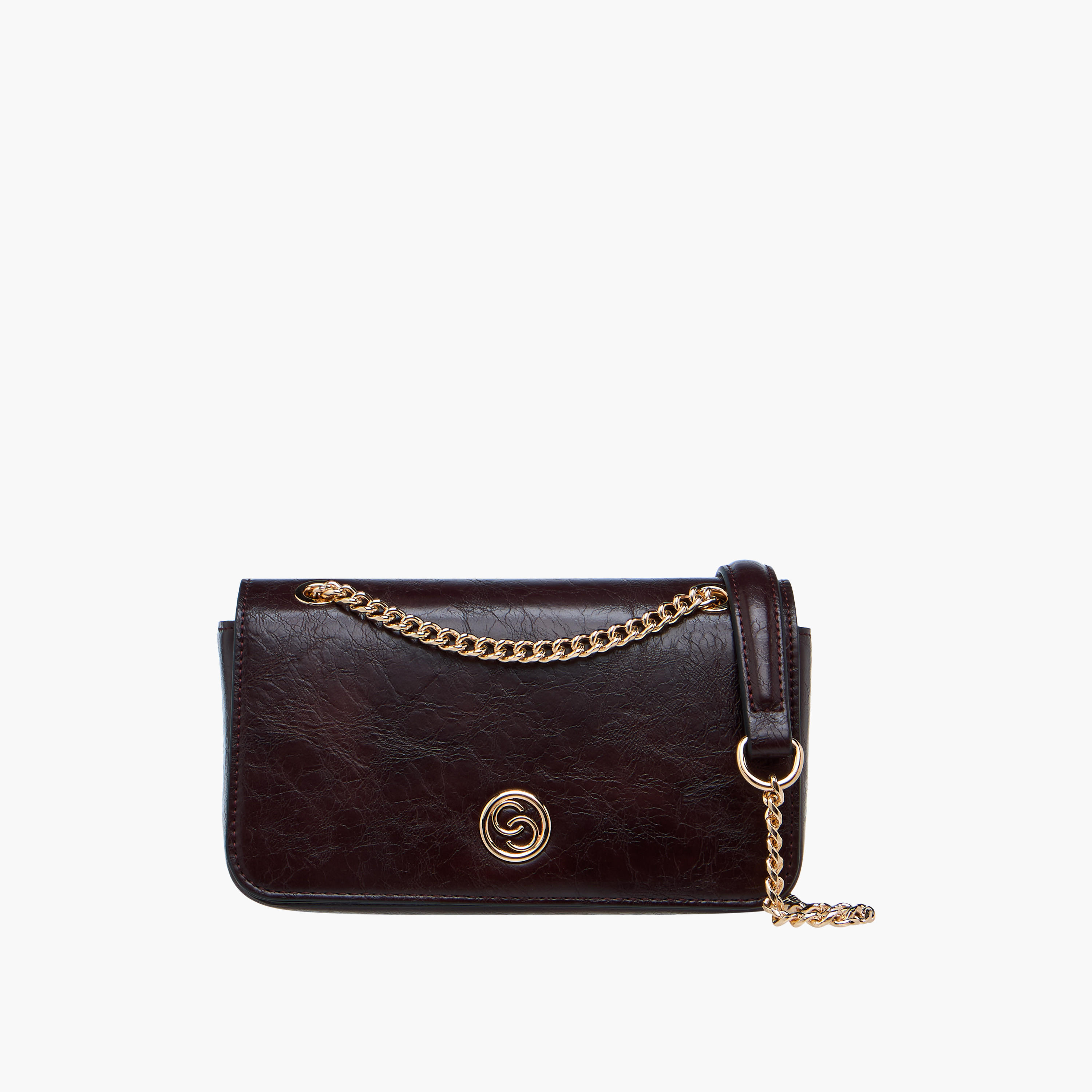 Celeste Textured Crossbody Bag with Chain Strap-women-bagsandwallets-handbags-image-1