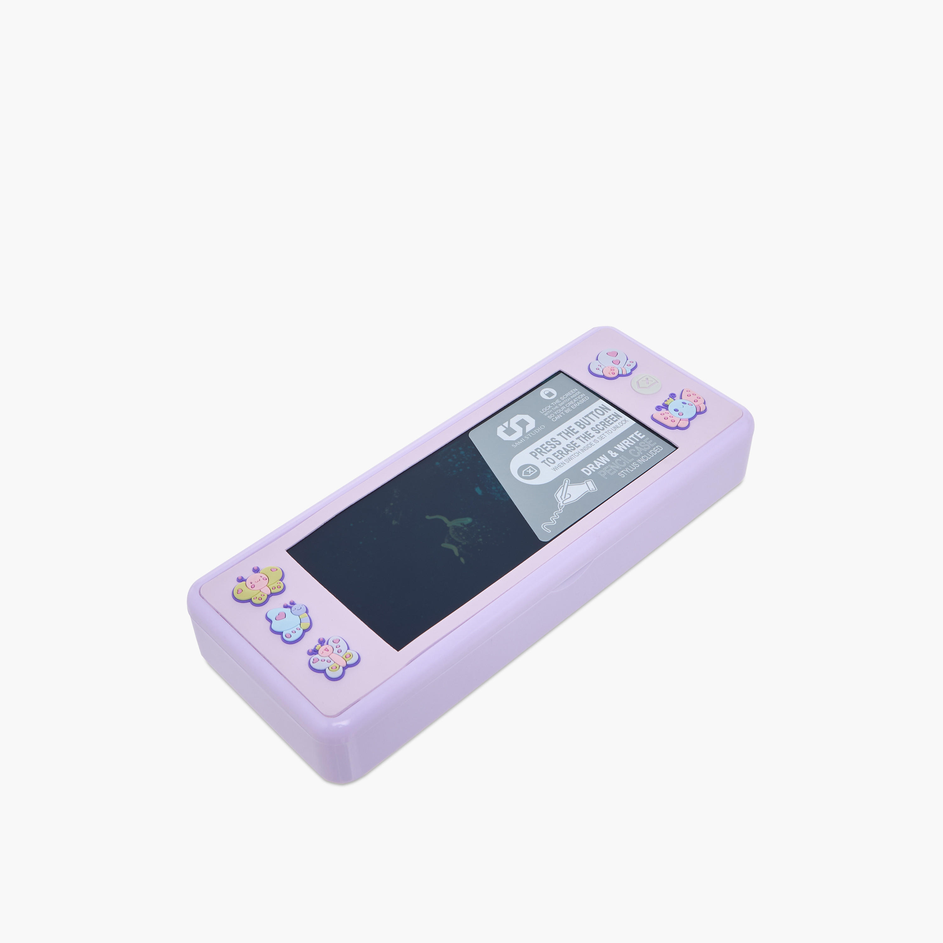 Butterfly Accent Pencil Box with LCD Draw Pad and Pen-school-stationery-pencilcases-image-2