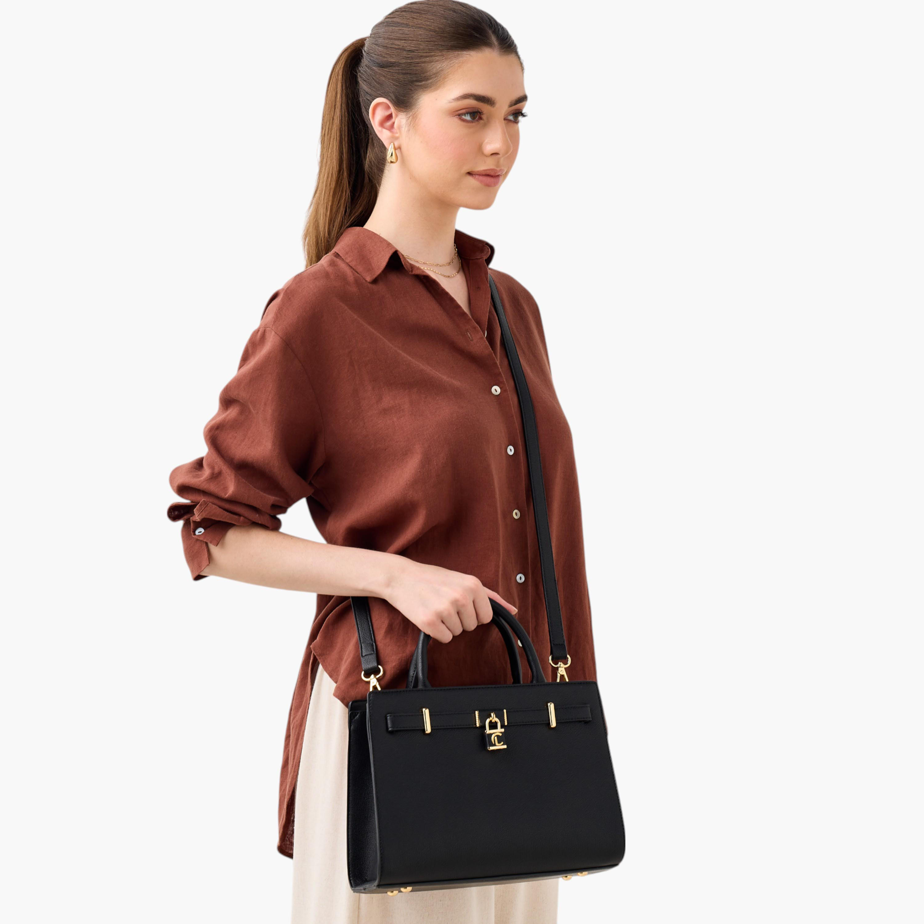 شنطة توتي سادة بمقبض مزدوج وحزام قابل للفصل من لو كونفورت-women-bagsandwallets-handbags-image-3