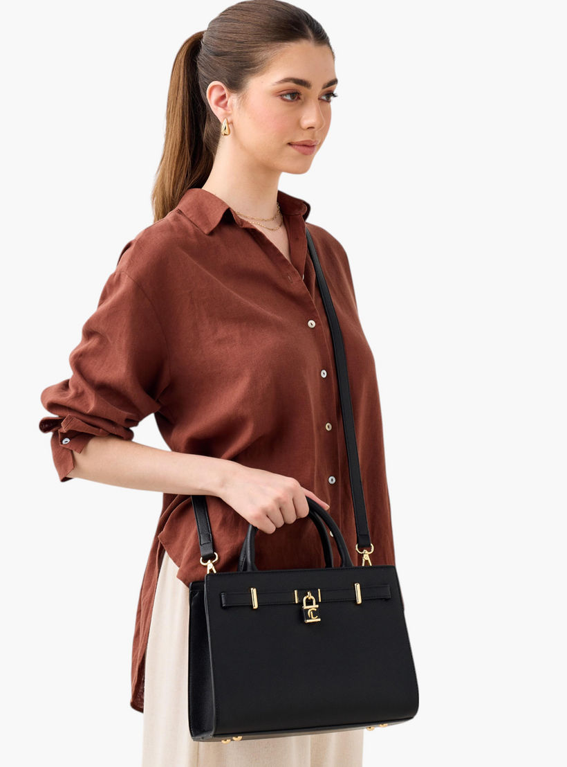 شنطة توتي سادة بمقبض مزدوج وحزام قابل للفصل من لو كونفورت-women-bagsandwallets-handbags-image-3