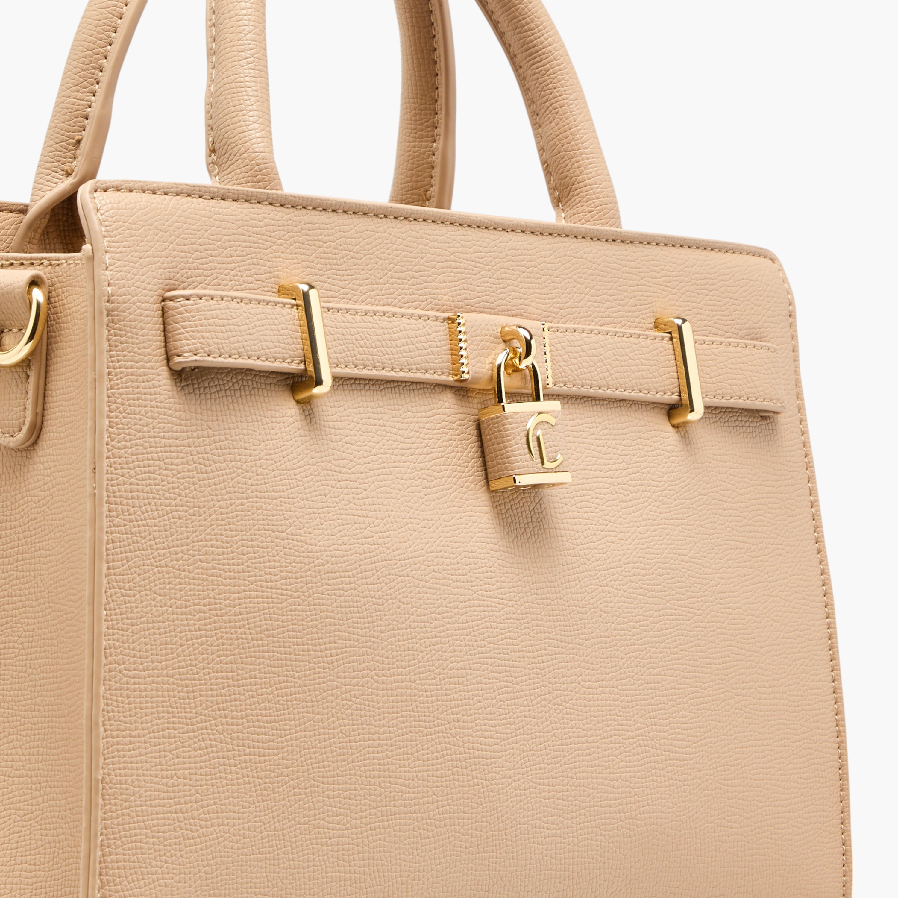شنطة توتي سادة بمقبض مزدوج وحزام قابل للفصل من لو كونفورت-women-bagsandwallets-handbags-image-6