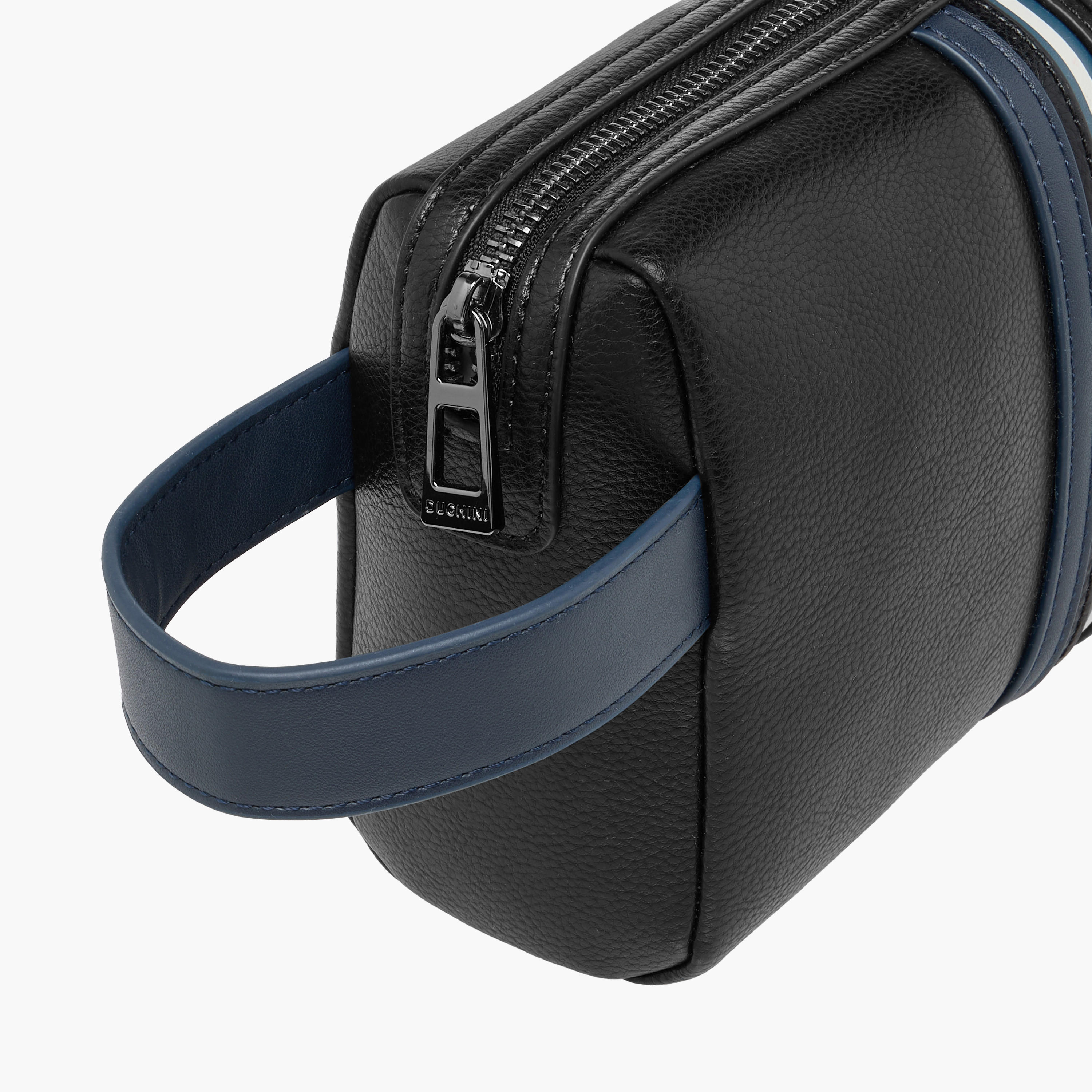 Duchini Striped Pouch with Zip Closure-men-bags-image-4
