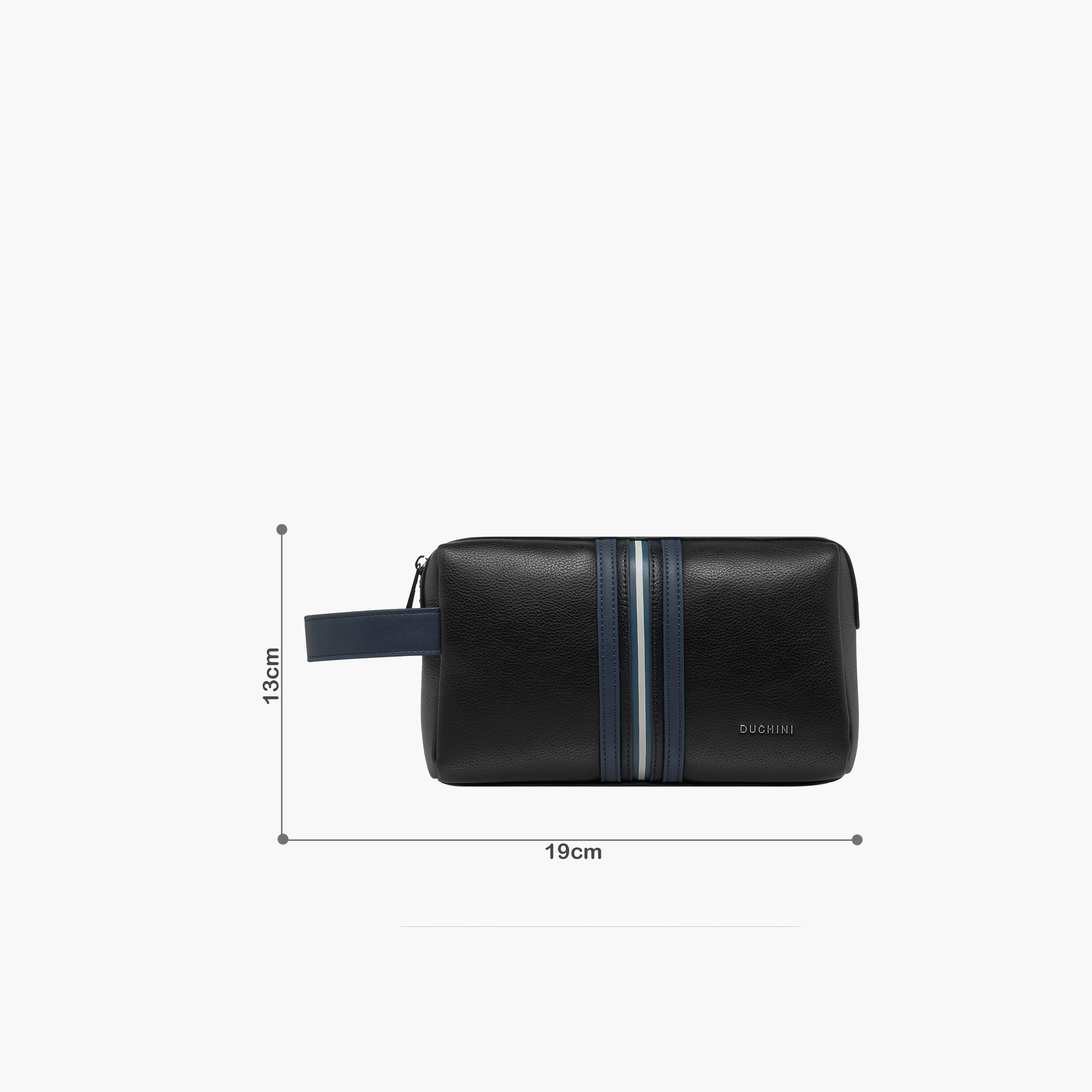 Duchini Striped Pouch with Zip Closure-men-bags-image-2