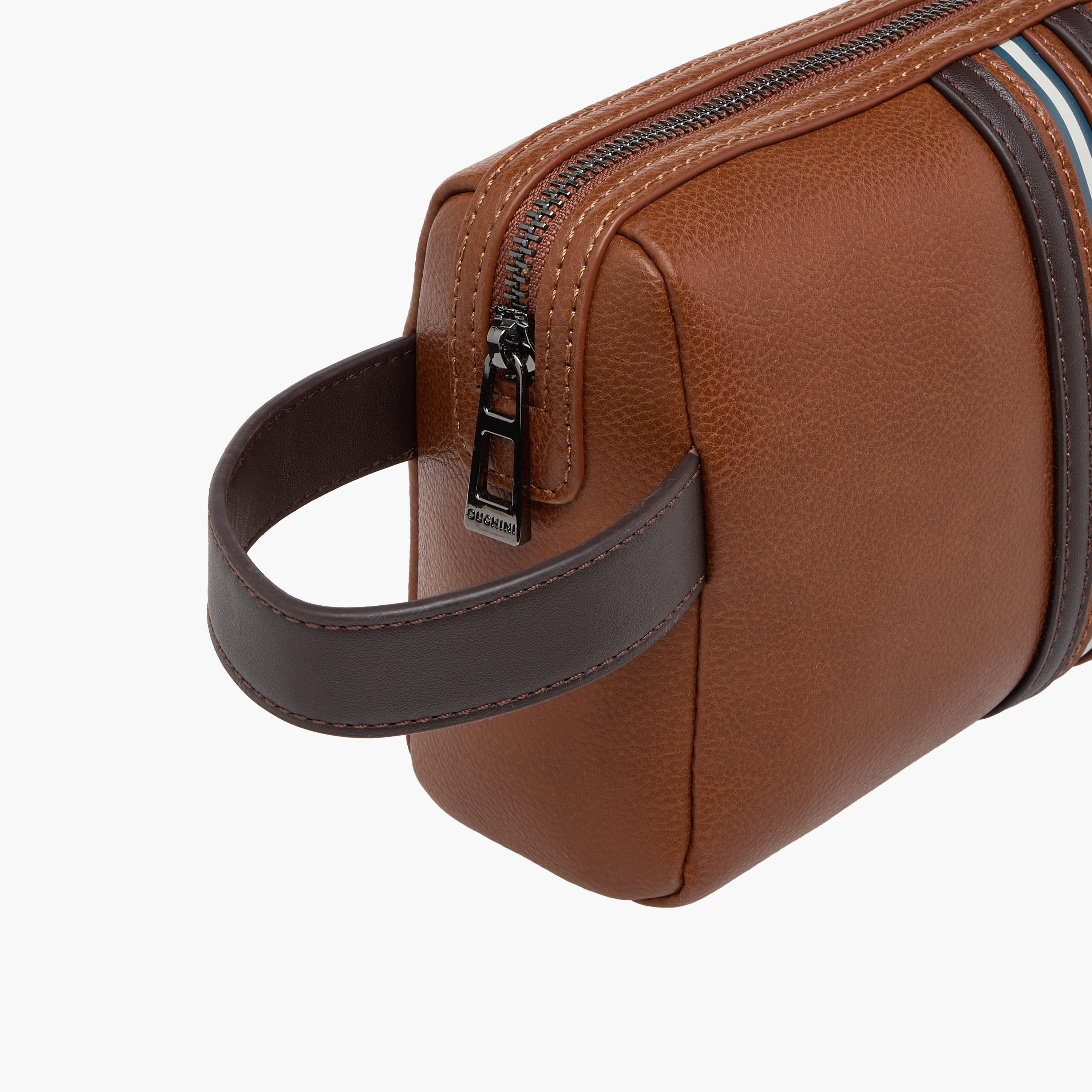 Duchini Striped Pouch with Zip Closure-men-bags-image-4