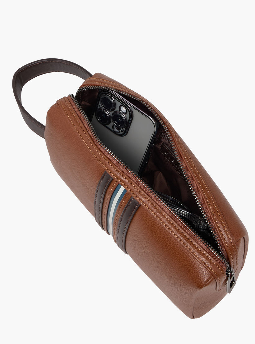 Duchini Striped Pouch with Zip Closure-men-bags-image-7