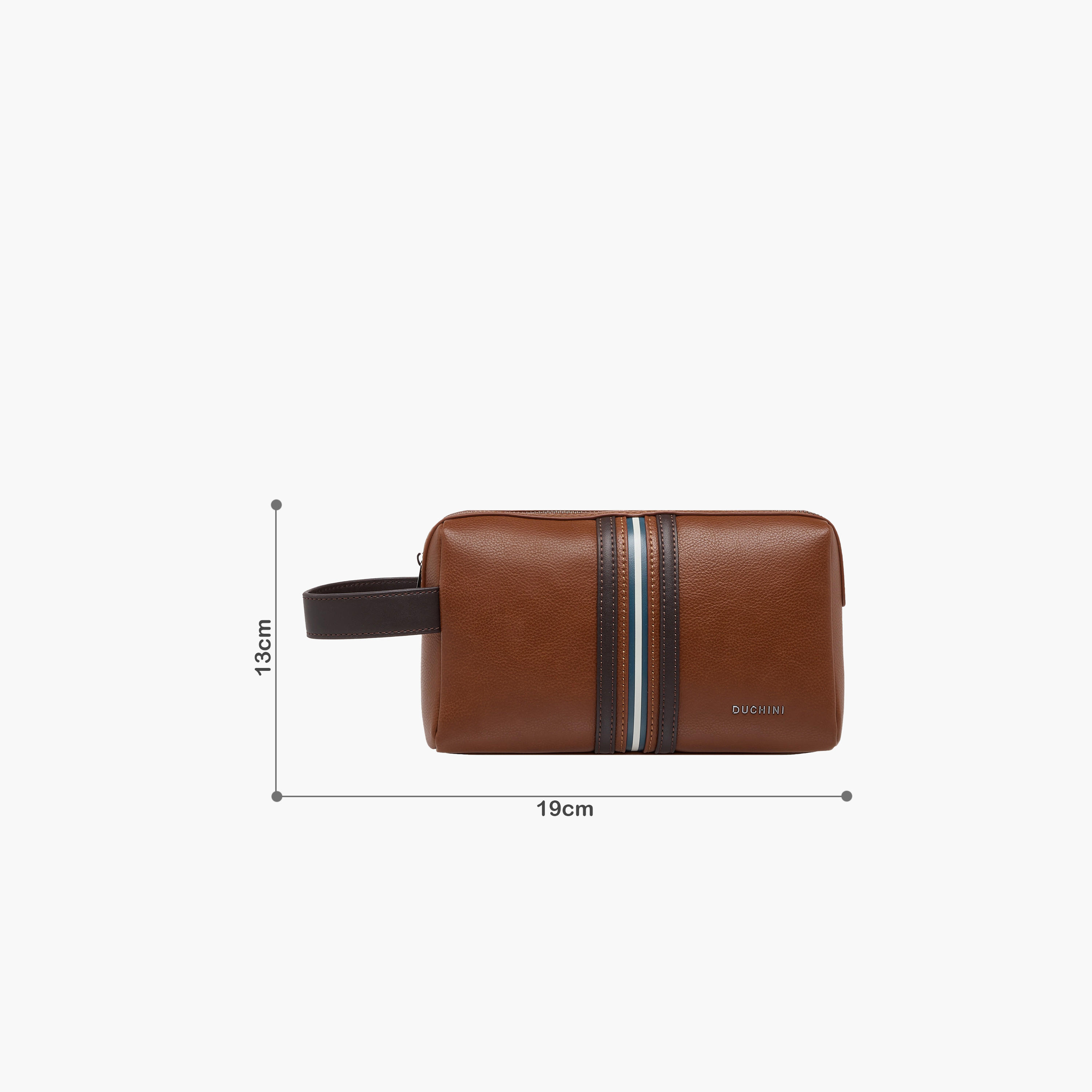 Duchini Striped Pouch with Zip Closure-men-bags-image-2