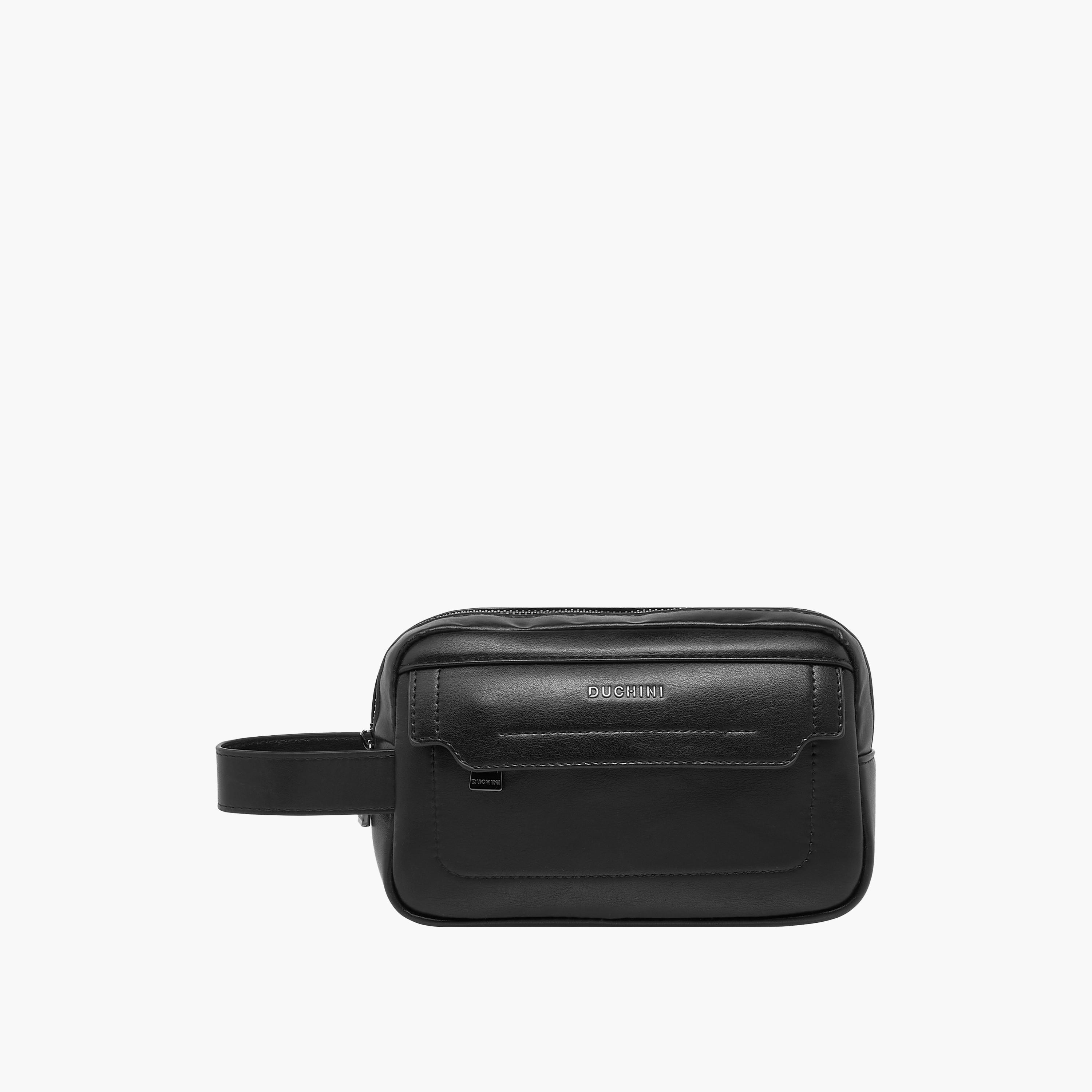 Duchini Solid Pouch with Zip Closure-men-bags-image-1