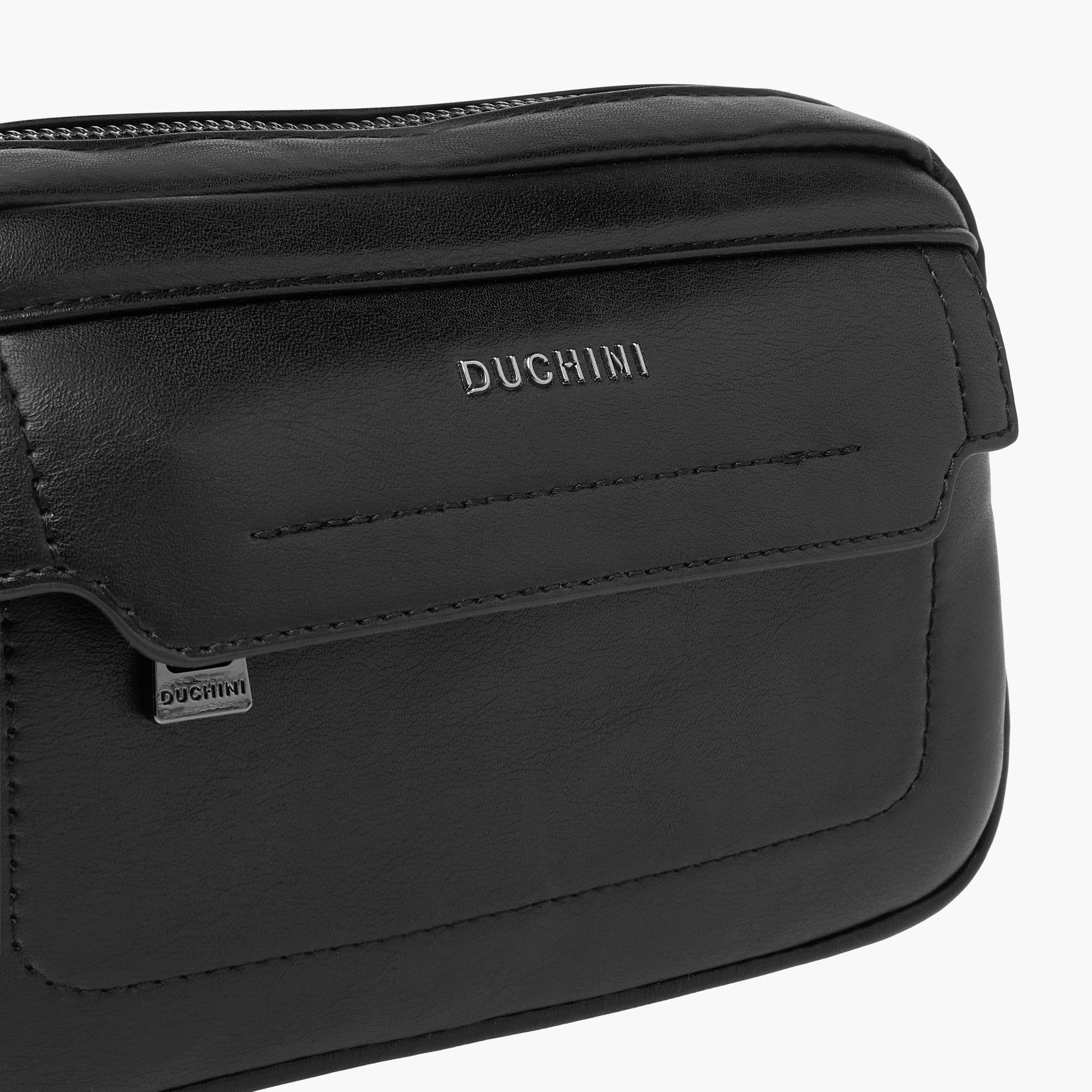 Duchini Solid Pouch with Zip Closure-men-bags-image-5