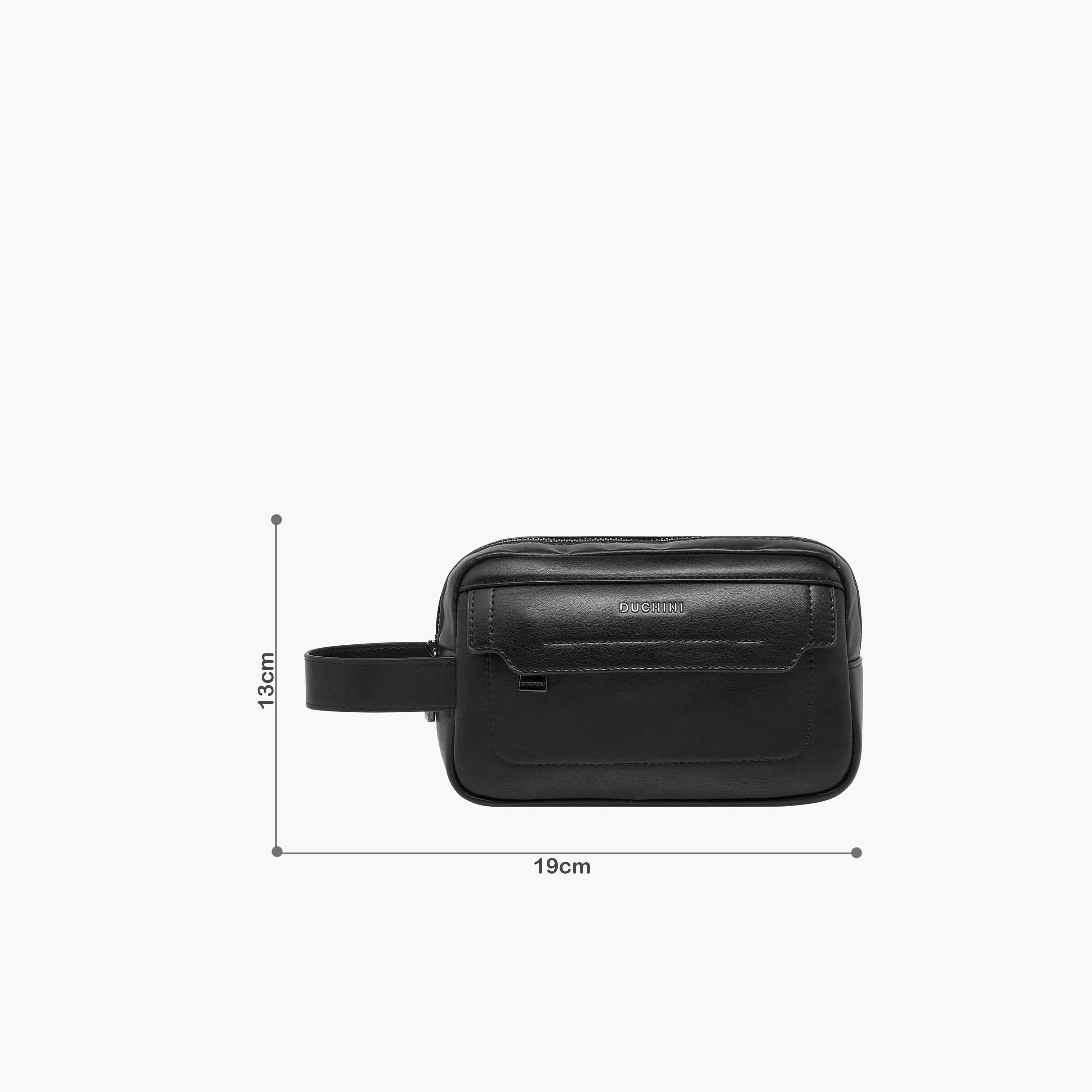 Duchini Solid Pouch with Zip Closure-men-bags-image-2