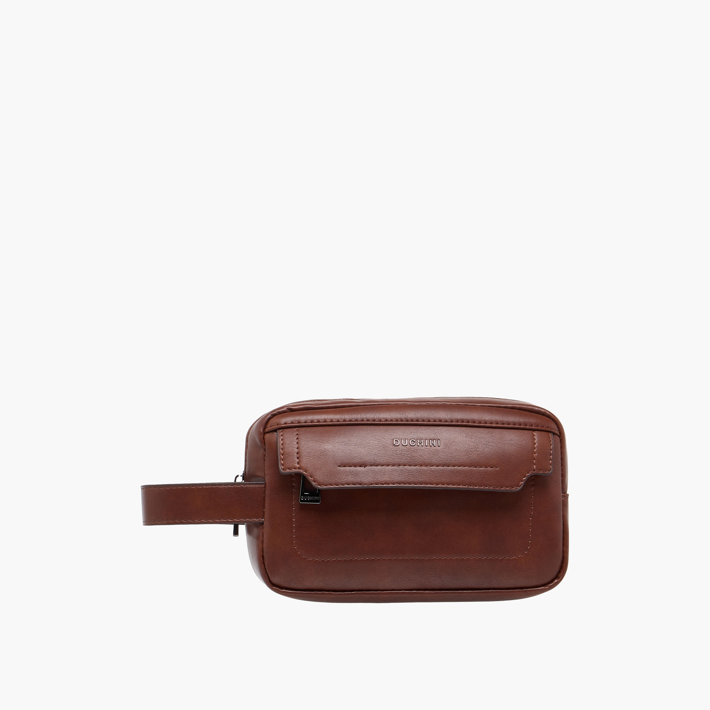 Duchini Solid Pouch with Zip Closure-men-bags-image-1