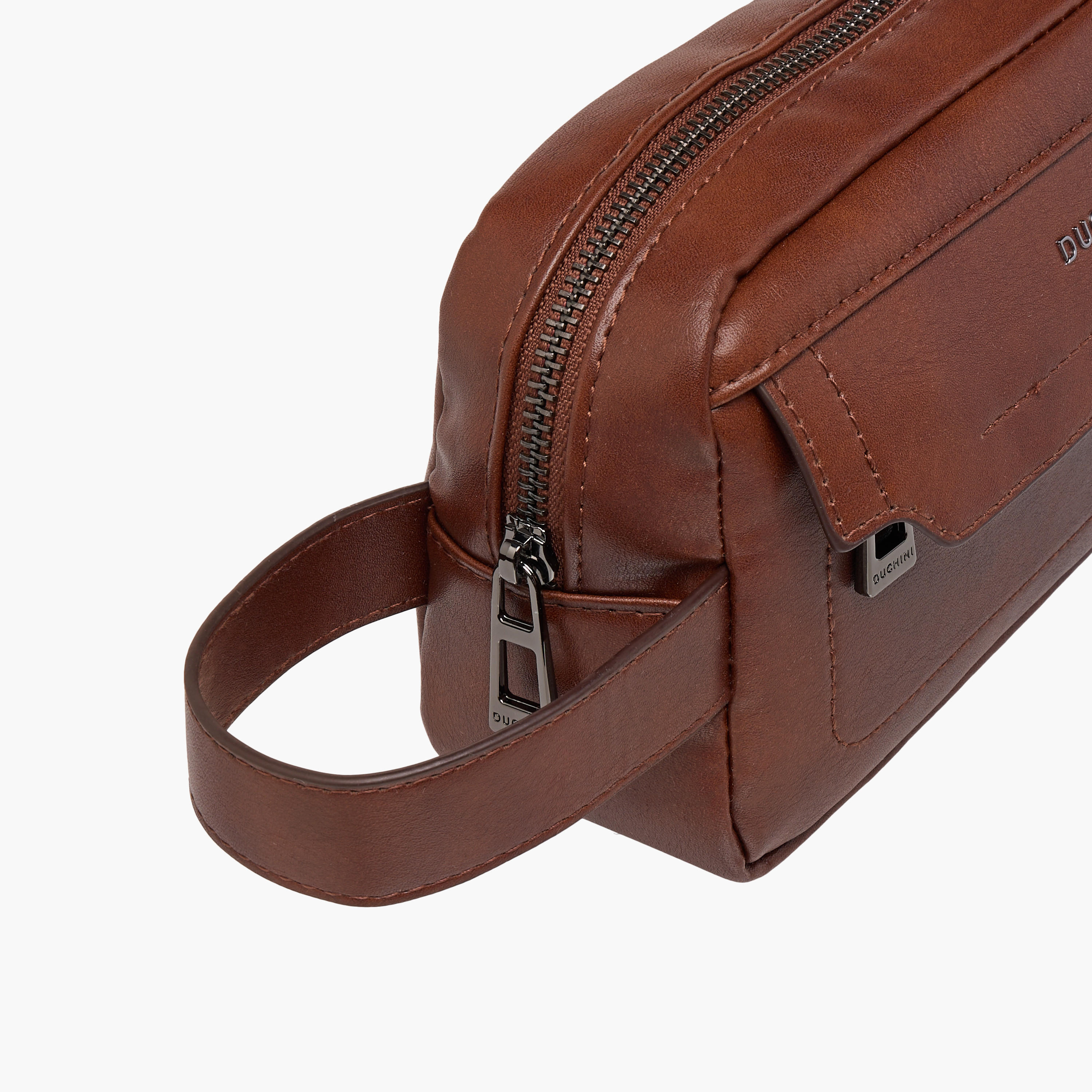 Duchini Solid Pouch with Zip Closure-men-bags-image-4