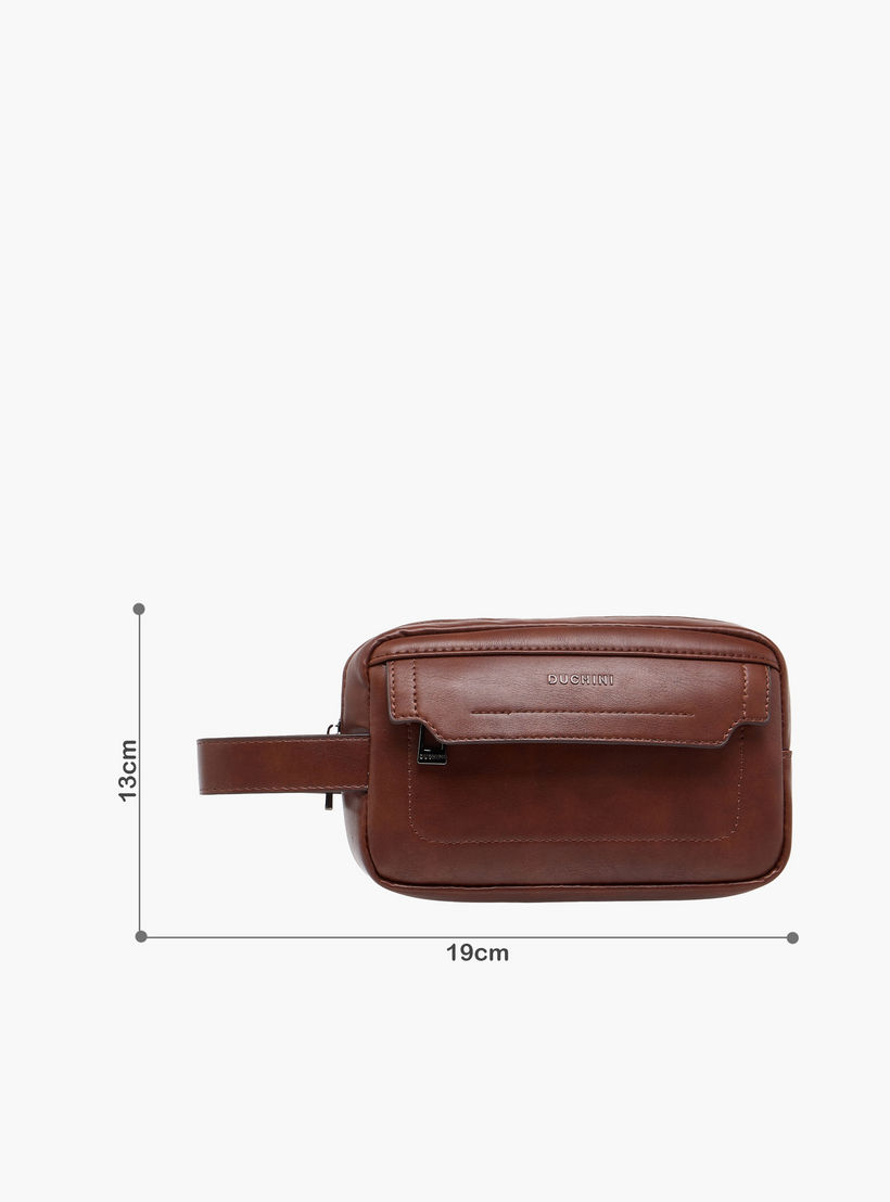 Duchini Solid Pouch with Zip Closure-men-bags-image-2