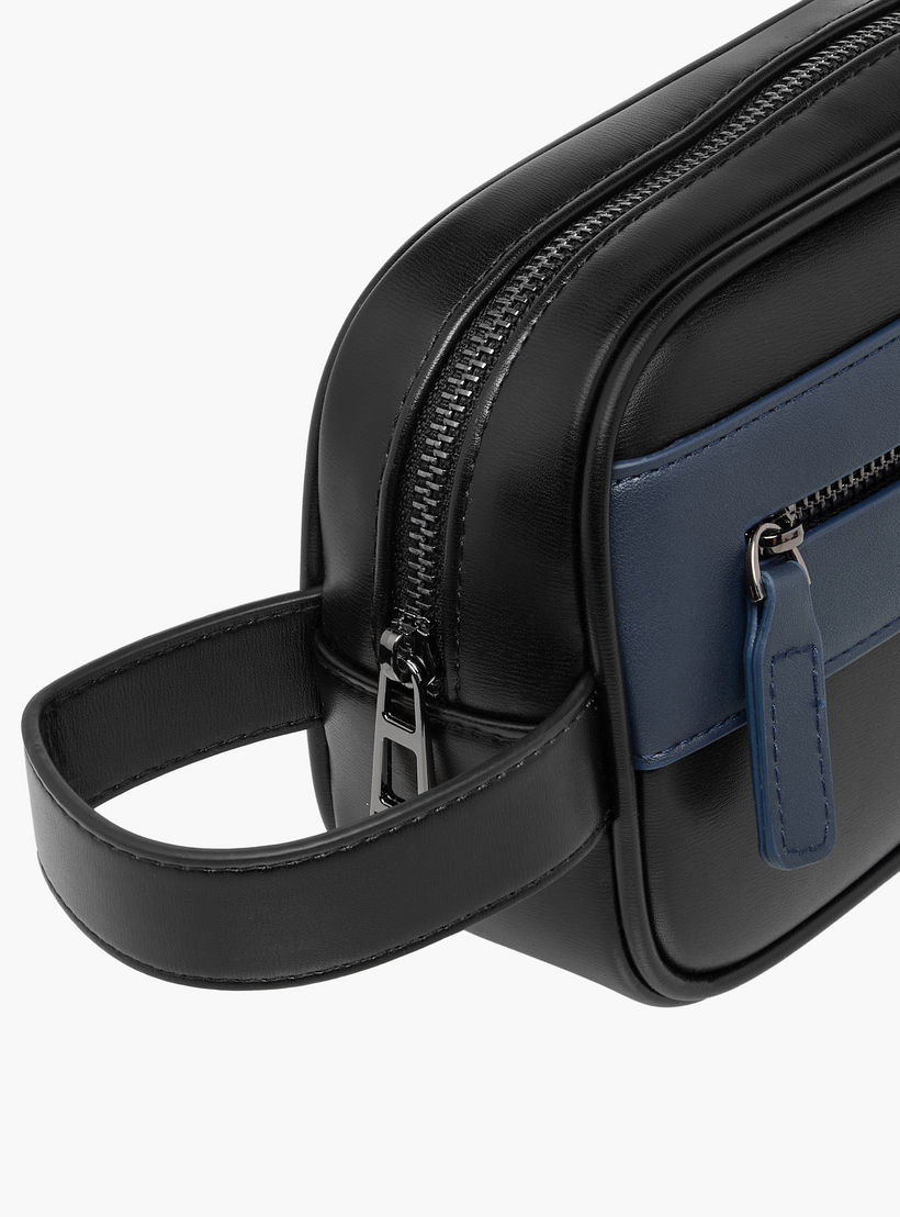 Duchini Colourblock Pouch with Zip Closure-men-bags-image-4