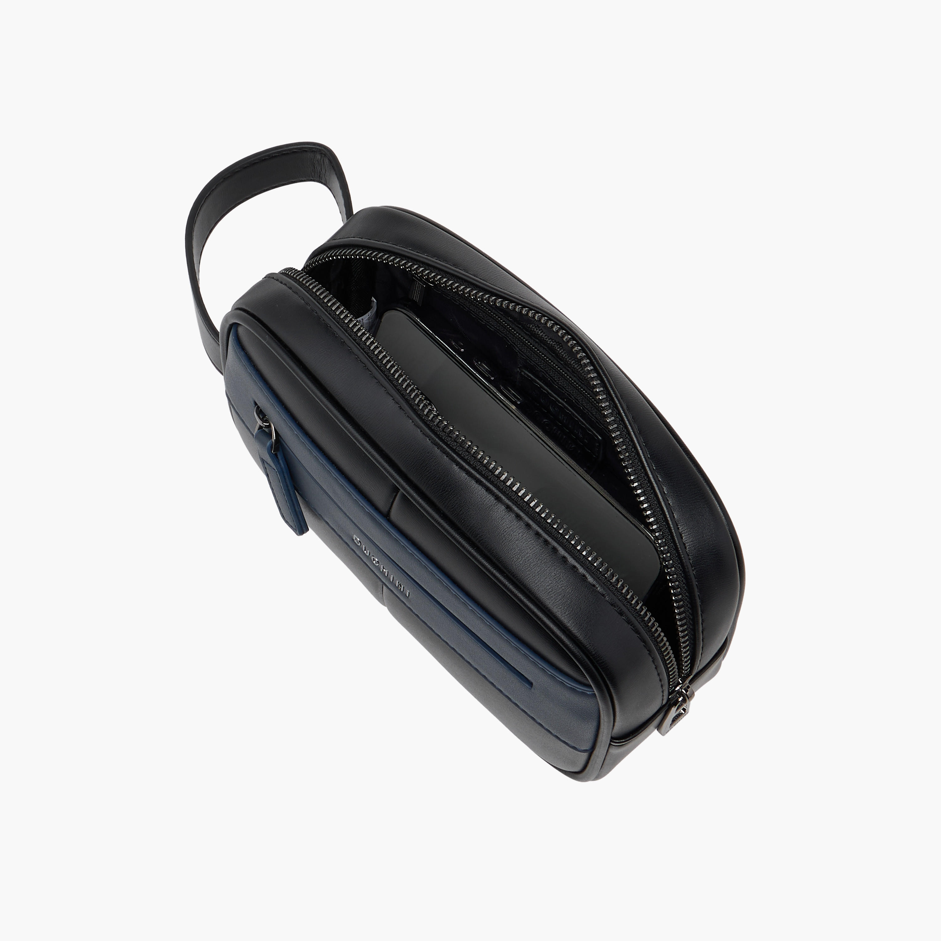 Duchini Colourblock Pouch with Zip Closure-men-bags-image-7