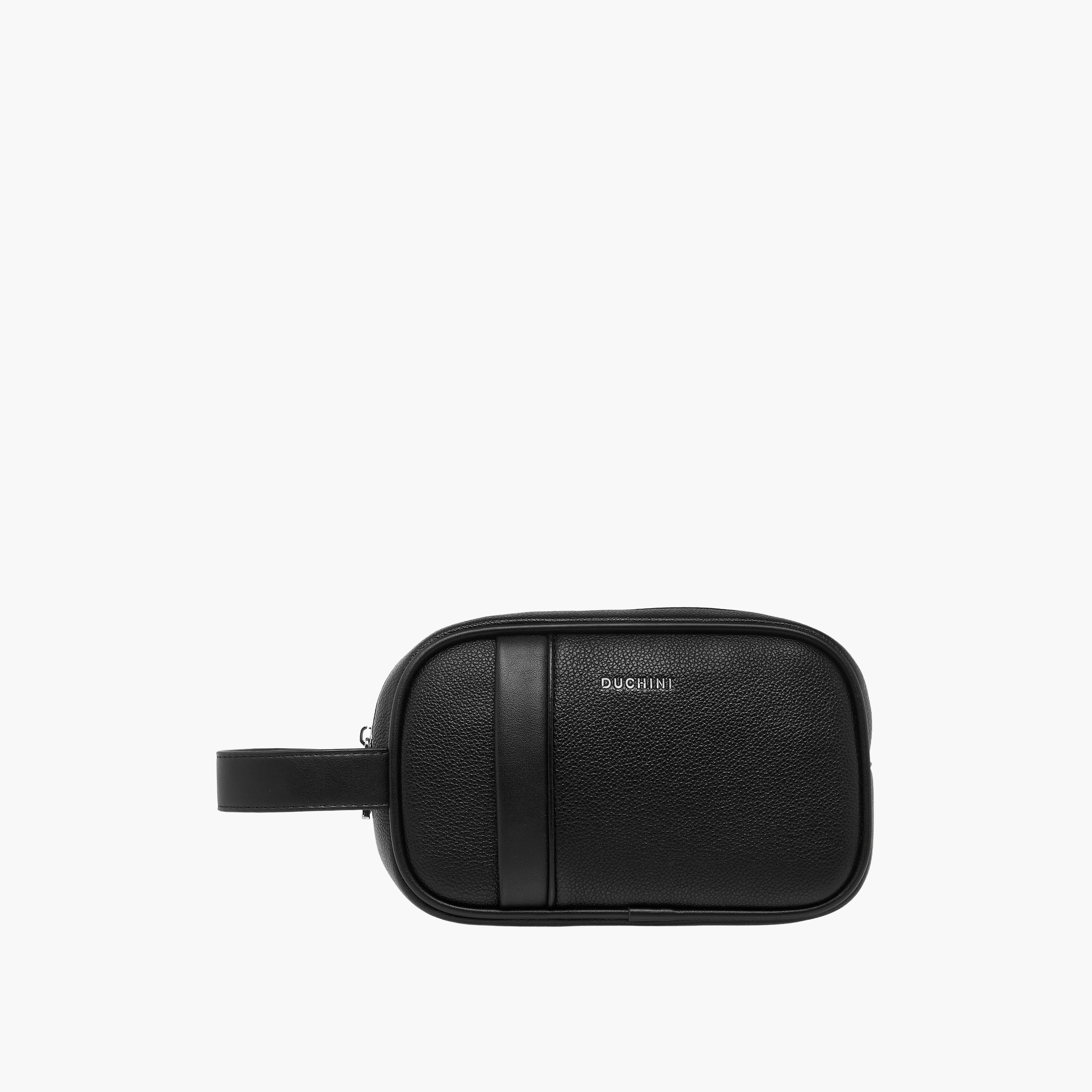 Duchini Panelled Pouch with Zip Closure-men-bags-image-1