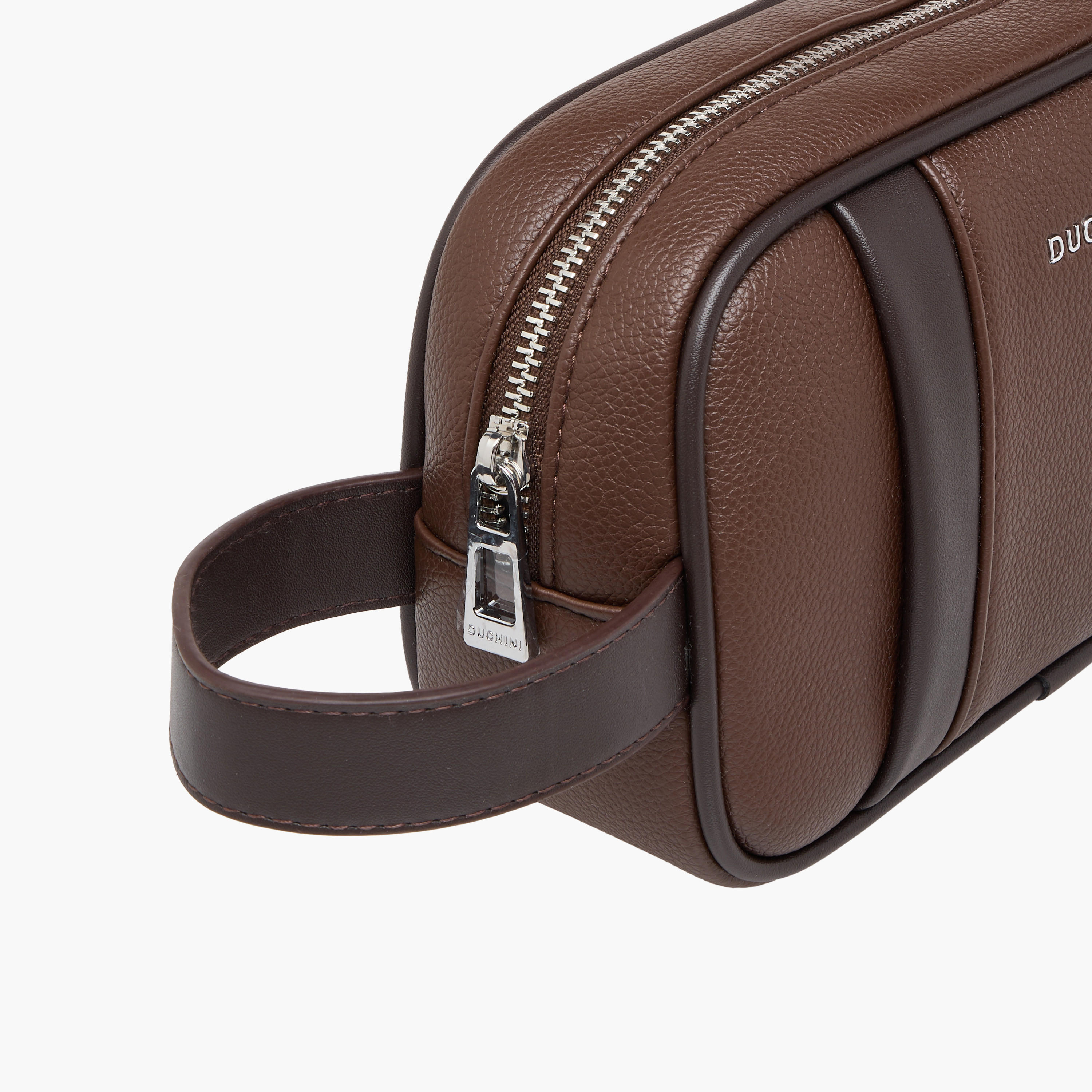 Duchini Panelled Pouch with Zip Closure-men-bags-image-4