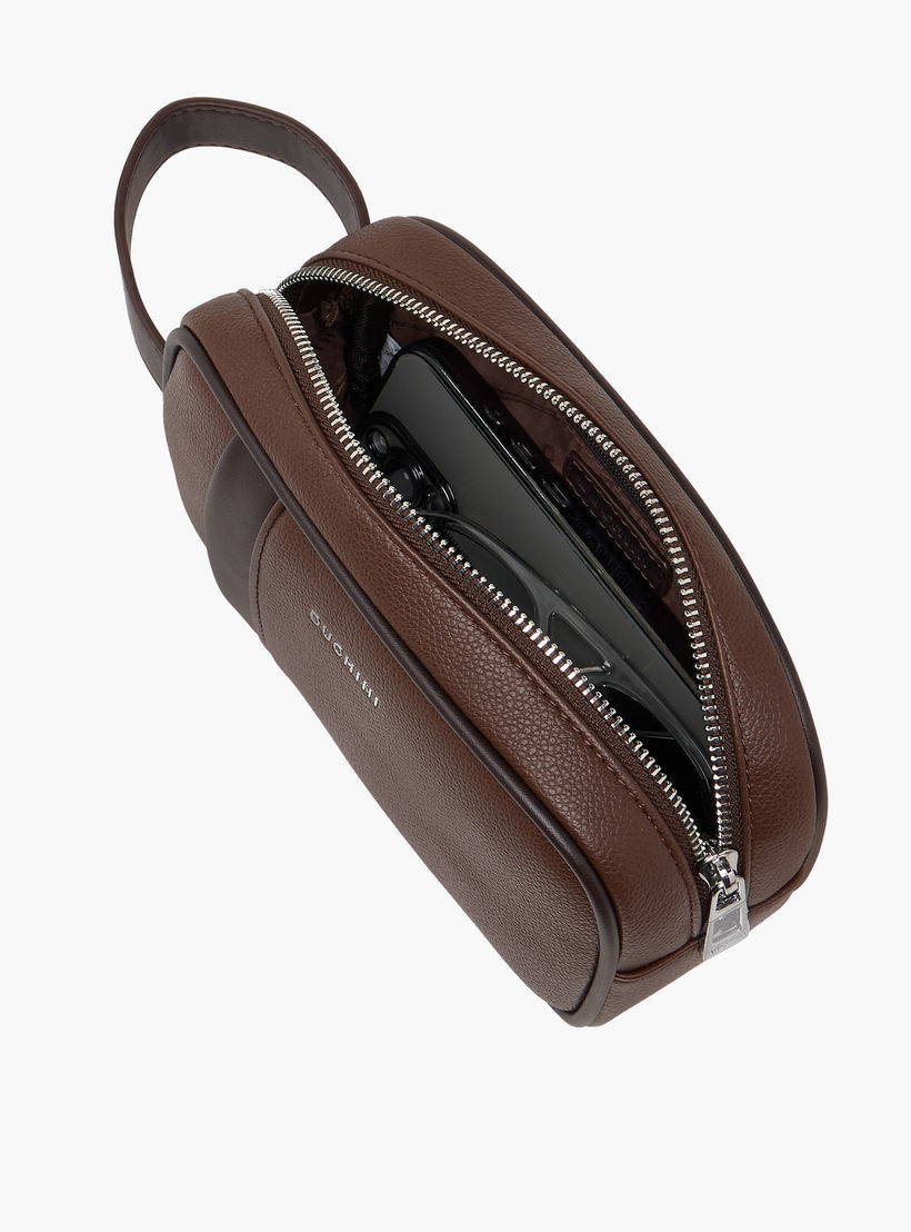 Duchini Panelled Pouch with Zip Closure-men-bags-image-7