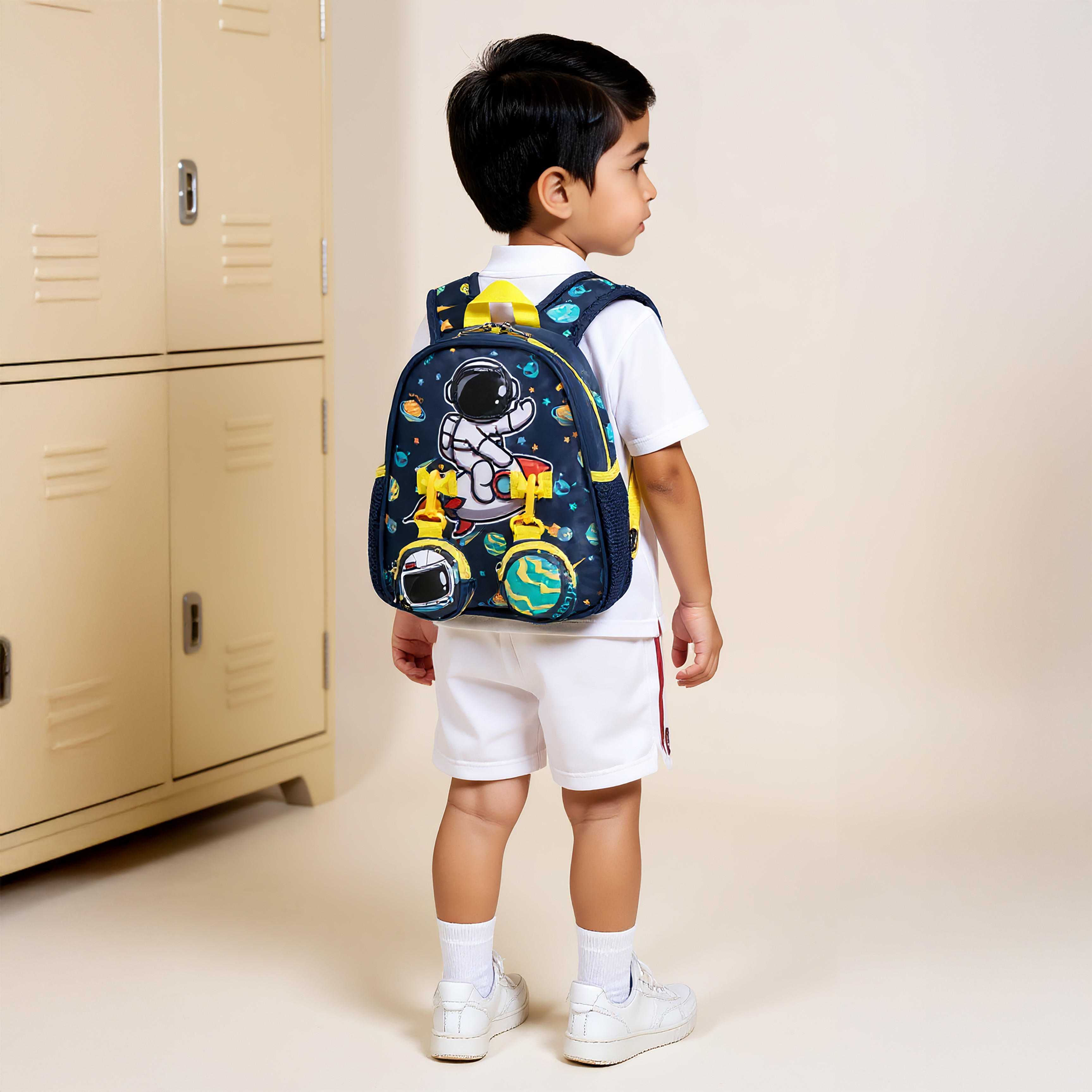 Supercute Astronaut Print Backpack with Shoulder Straps and Detachable Pouches - 26x10x28 cms-school-bagsandbackpacks-backpacks-image-3
