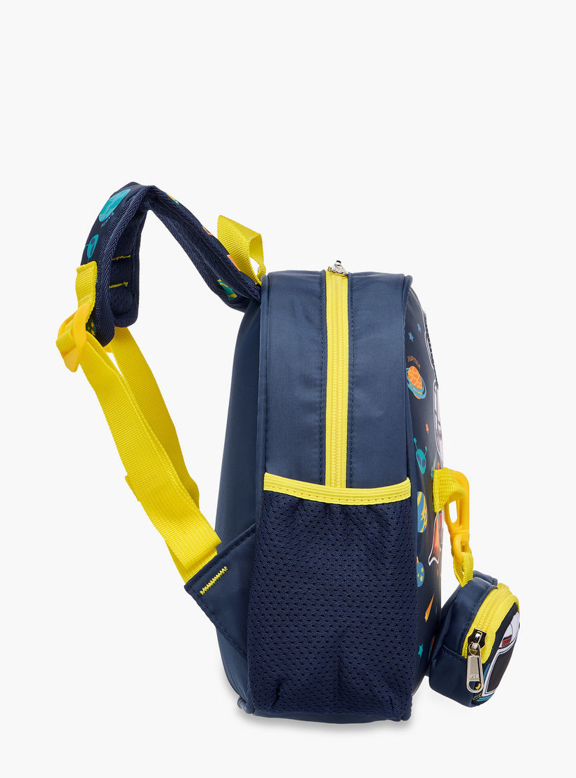 Supercute Astronaut Print Backpack with Shoulder Straps and Detachable Pouches - 26x10x28 cms-school-bagsandbackpacks-backpacks-image-5