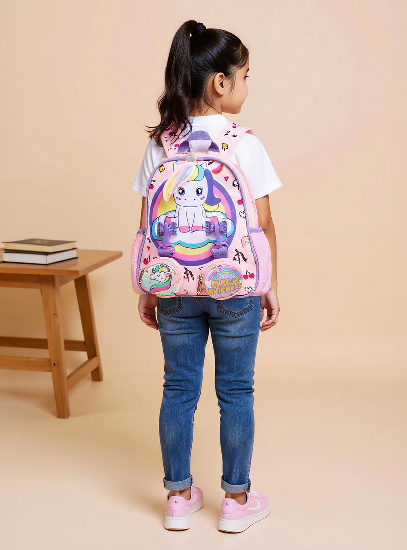 شنطة ظهر بحمالات كتف وشنط صغيرة قابلة للفصل وطبعات يونيكورن - 26×10×28 سم-school-bagsandbackpacks-backpacks-image-3