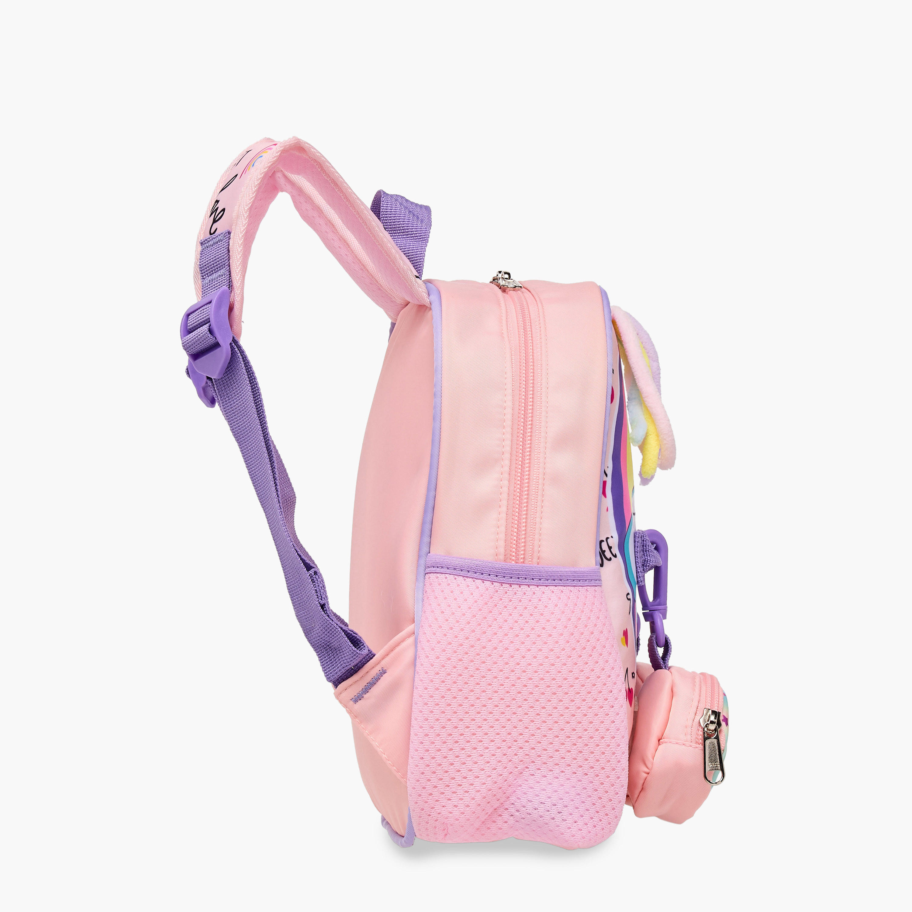 Supercute Unicorn Print Backpack with Shoulder Straps and Detachable Pouches - 26x10x28 cms-school-bagsandbackpacks-backpacks-image-5