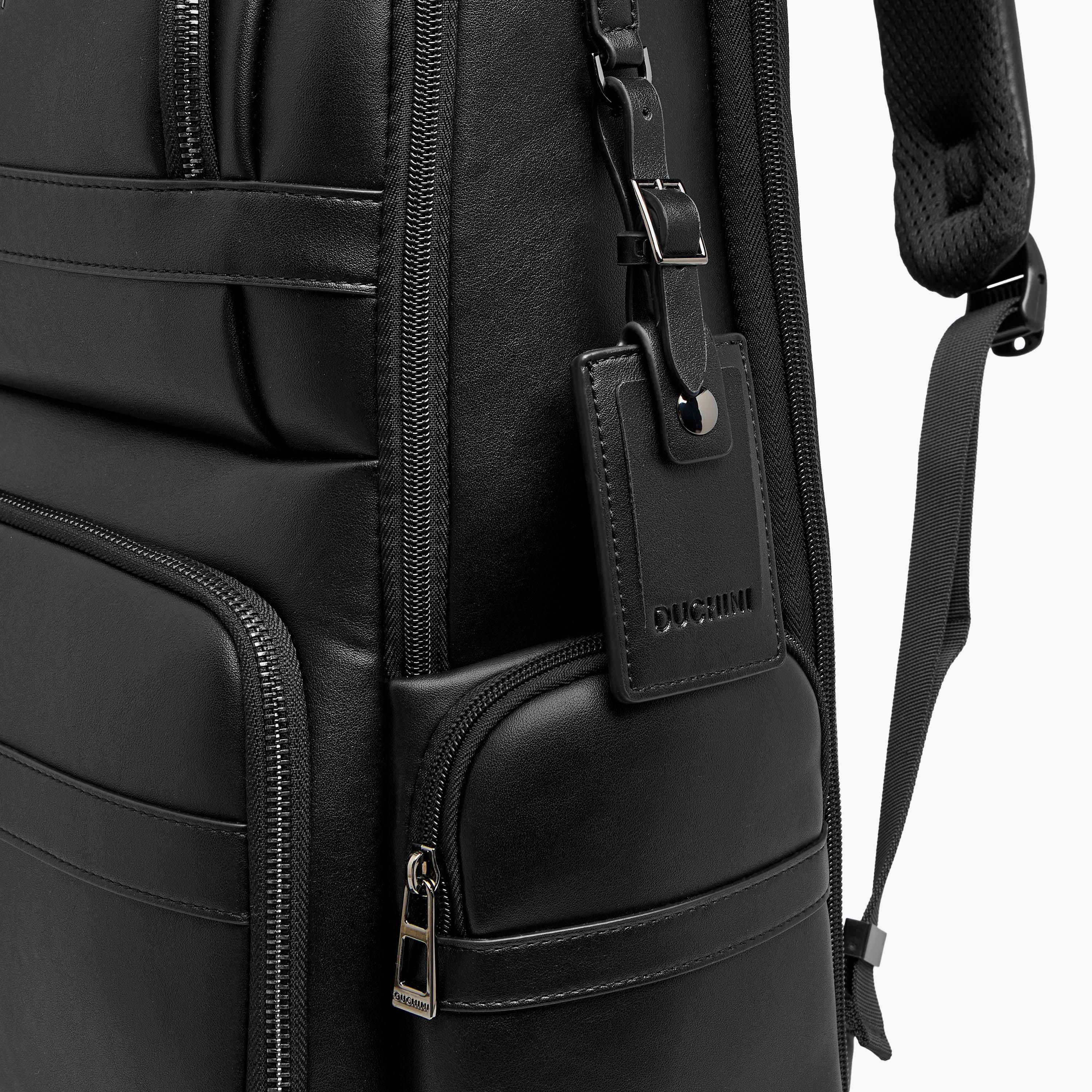 Duchini Solid Backpack with Adjustable Straps and Zip Closure - 31x43x17 cm-men-bags-image-4