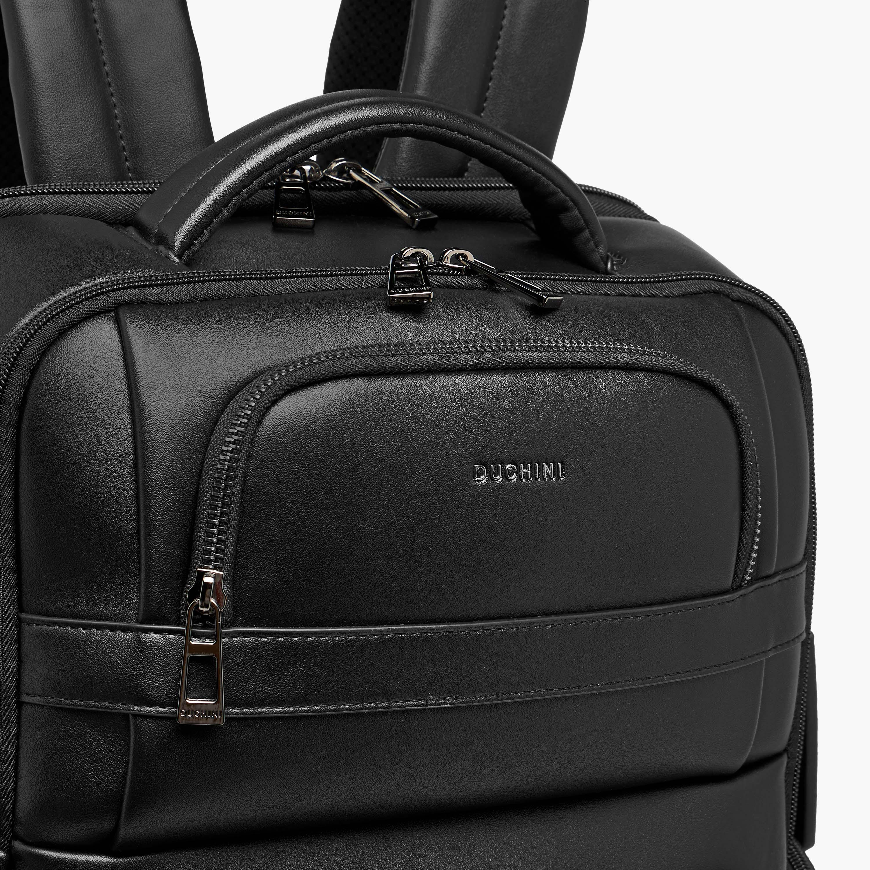 Duchini Solid Backpack with Adjustable Straps and Zip Closure - 31x43x17 cm-men-bags-image-5