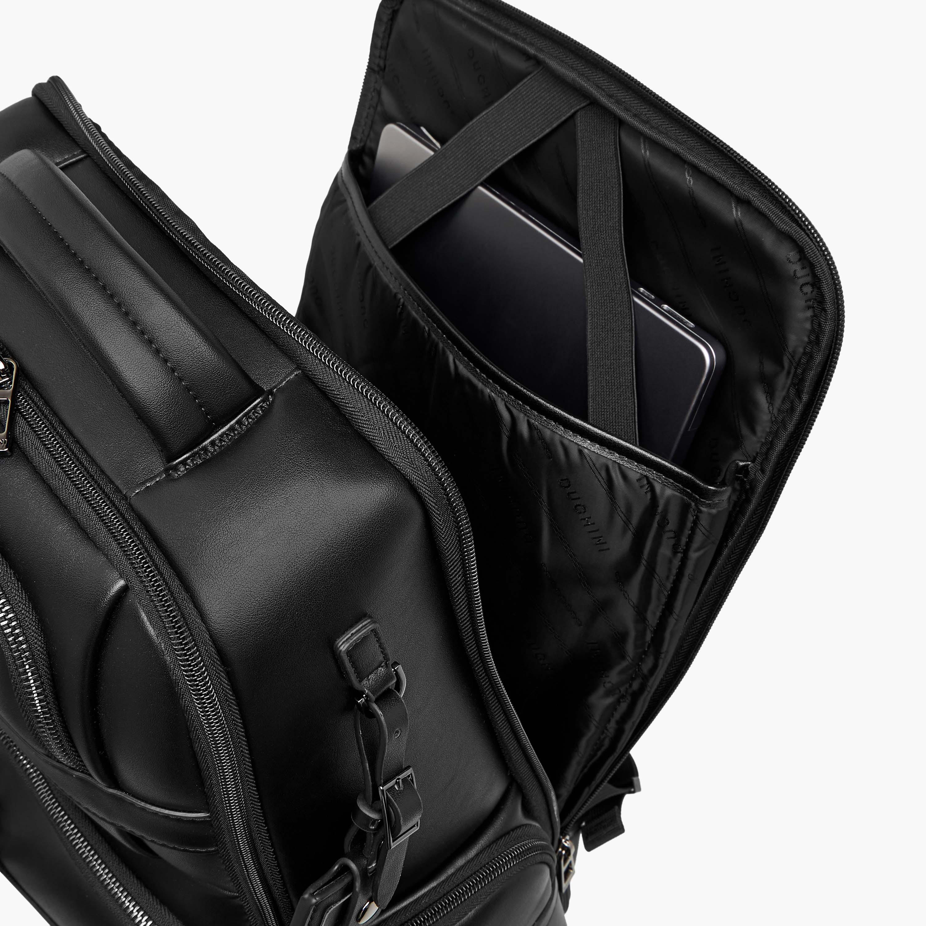 Duchini Solid Backpack with Adjustable Straps and Zip Closure - 31x43x17 cm-men-bags-image-8