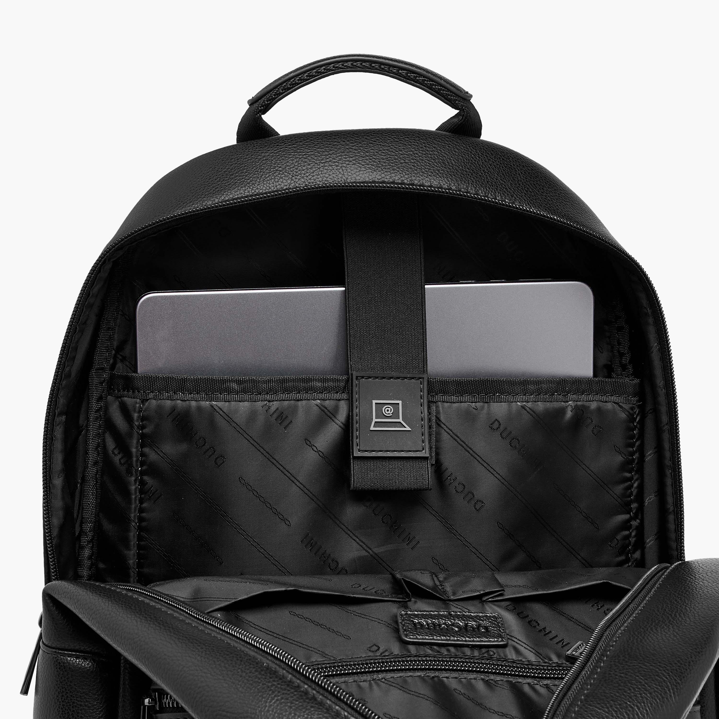 Duchini Striped Backpack with Zip Closure - 31x17x43 cm-men-bags-image-8