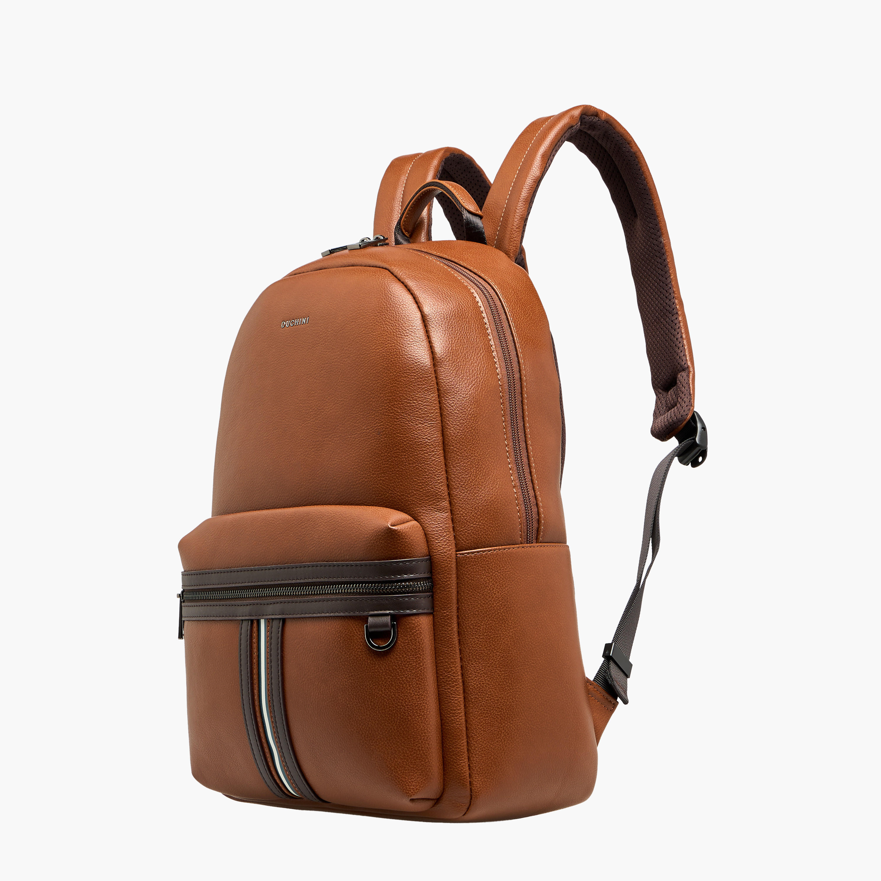 Duchini Striped Backpack with Zip Closure - 31x17x43 cm-men-bags-image-3