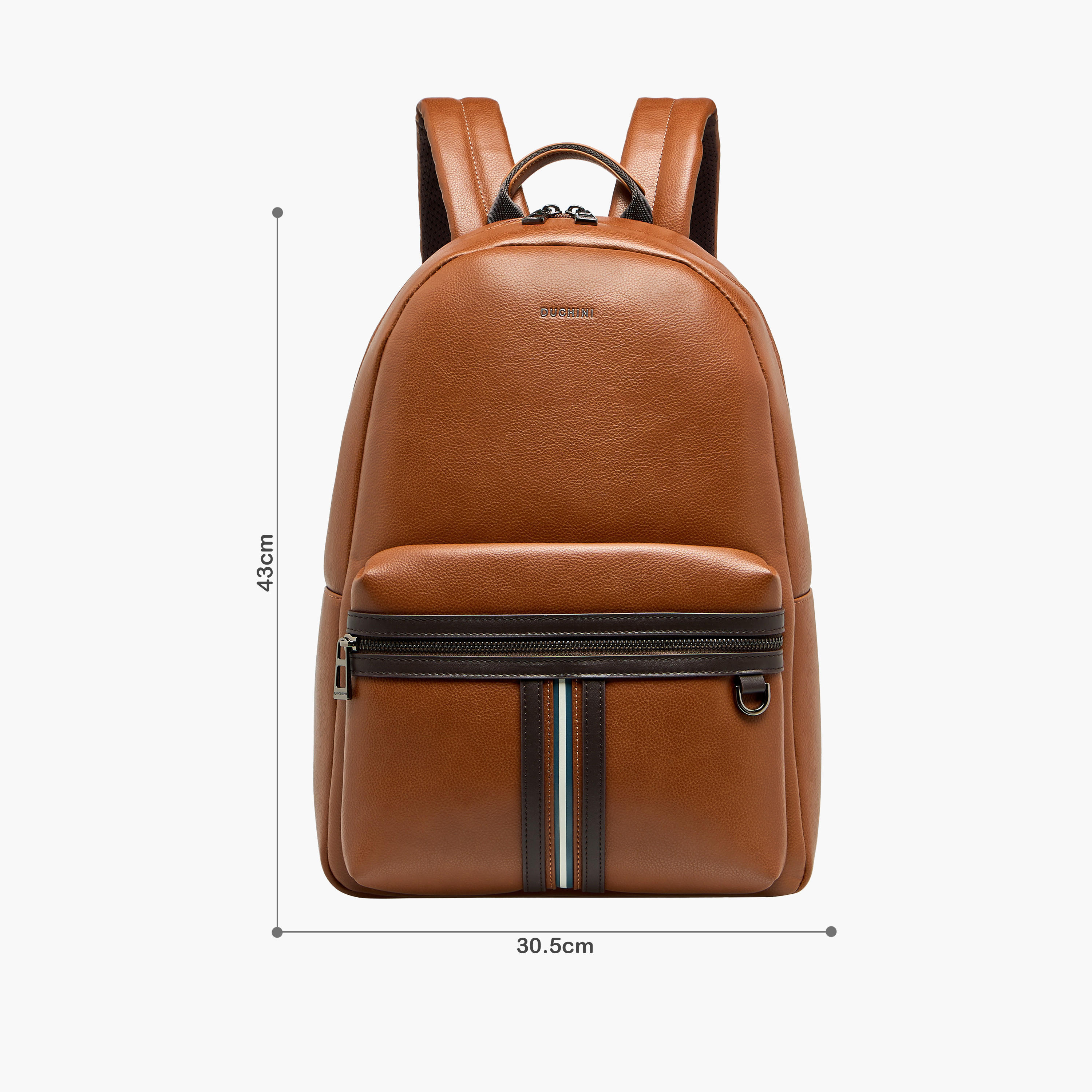 Duchini Striped Backpack with Zip Closure - 31x17x43 cm-men-bags-image-2
