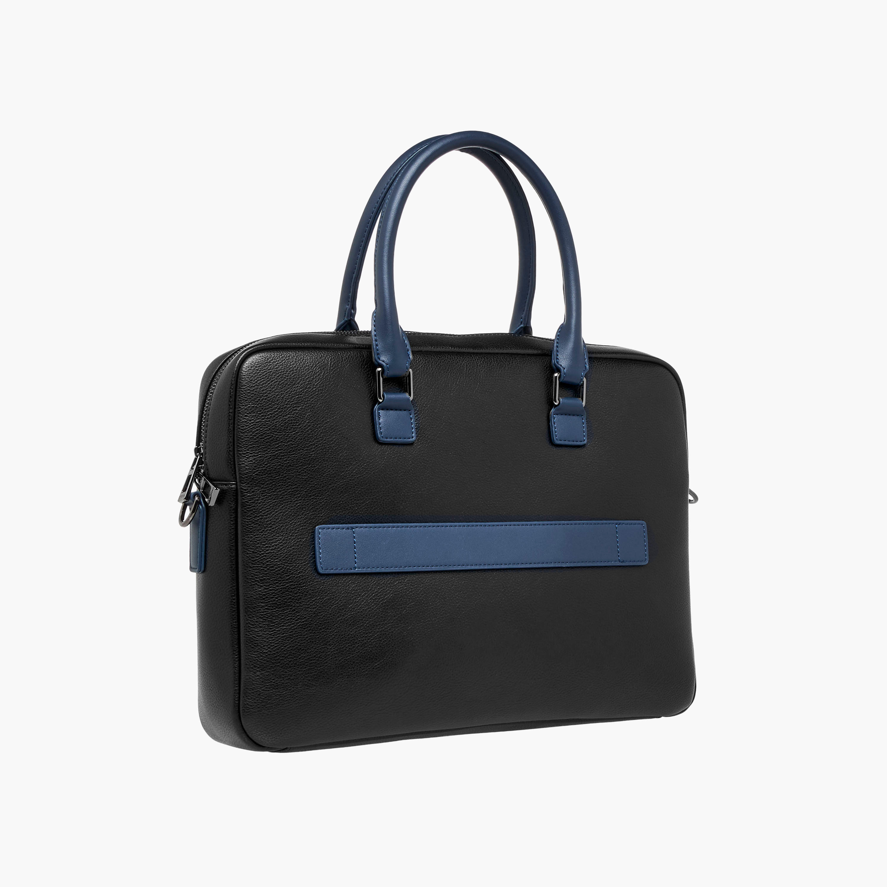 Duchini Panelled Laptop Bag with Detachable Strap and Zip Closure-men-bags-image-4