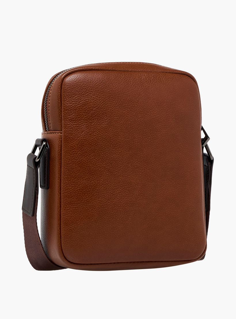 Duchini Striped Crossbody Bag with Adjustable Strap-men-bags-image-4